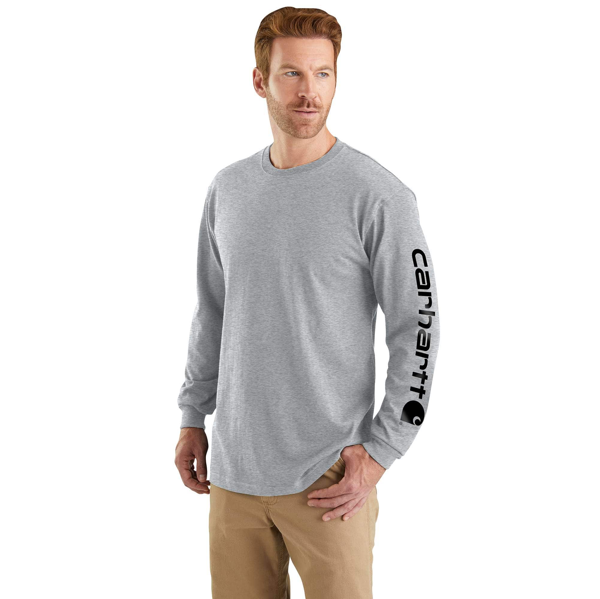 Loose Fit Heavyweight Long-Sleeve Logo Sleeve Graphic T-Shirt