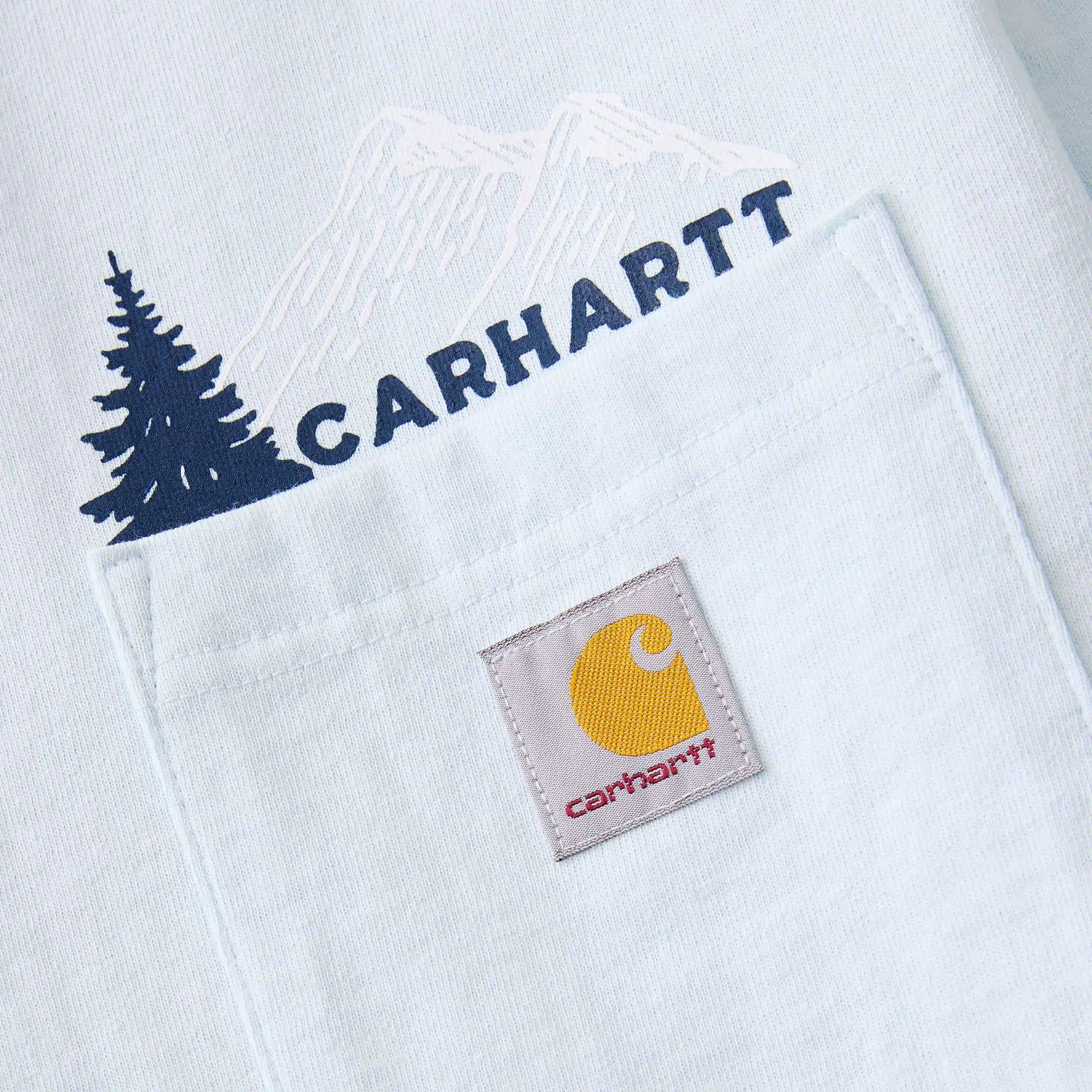 Relaxed Fit Heavyweight Long-Sleeve Pocket Mountain Graphic T-Shirt