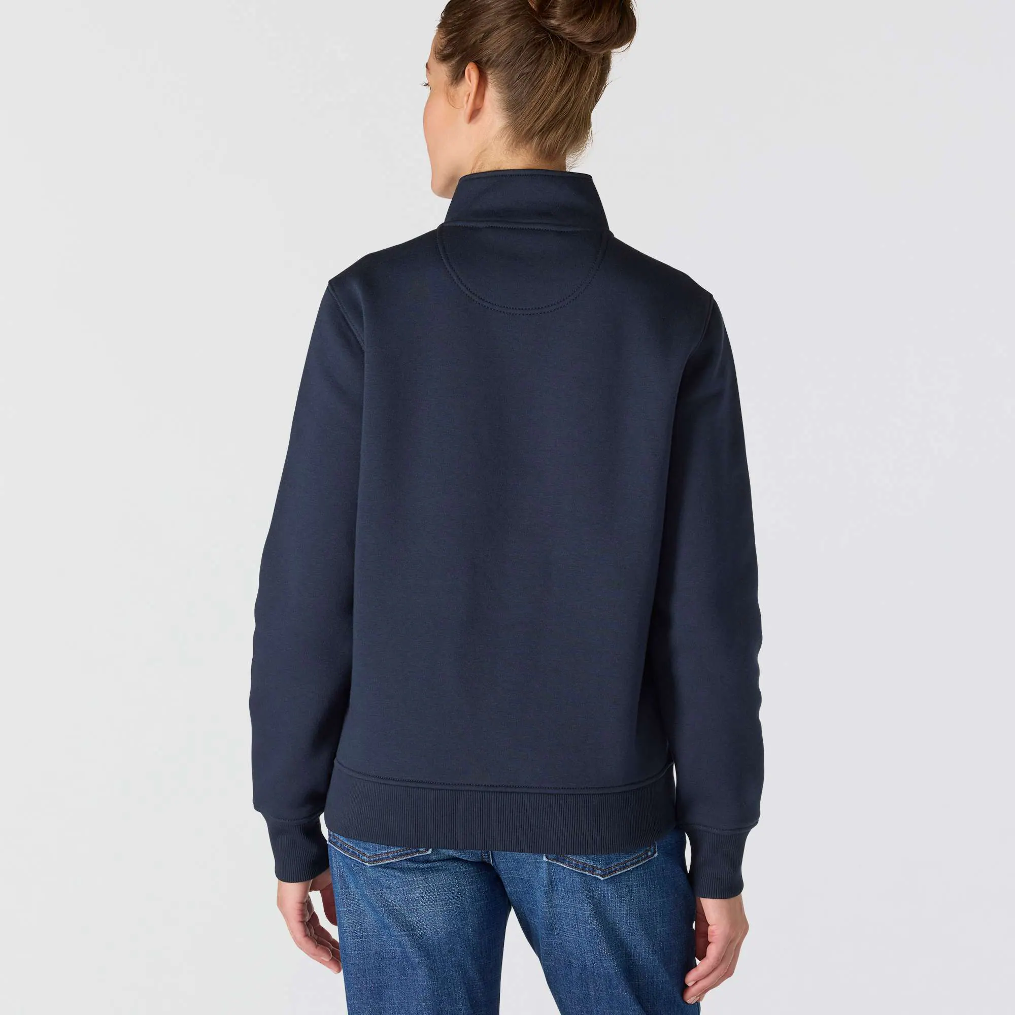 Women's Relaxed Fit Midweight Quarter-Zip Mock-Neck Sweatshirt