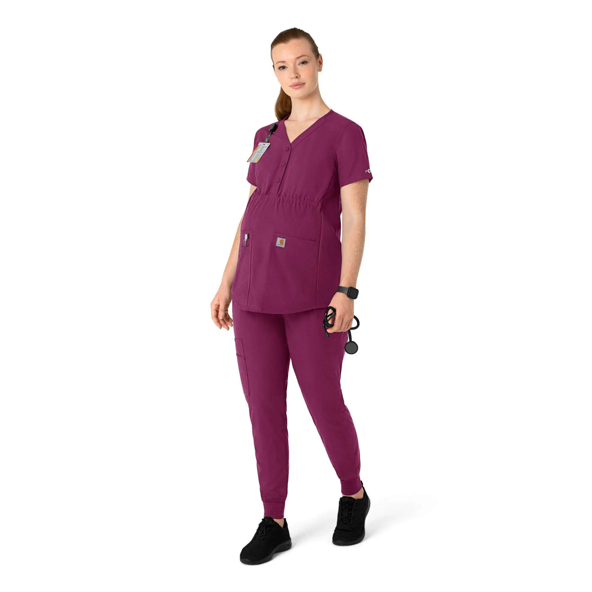 Women's Force Essentials Henley Maternity Scrub Top