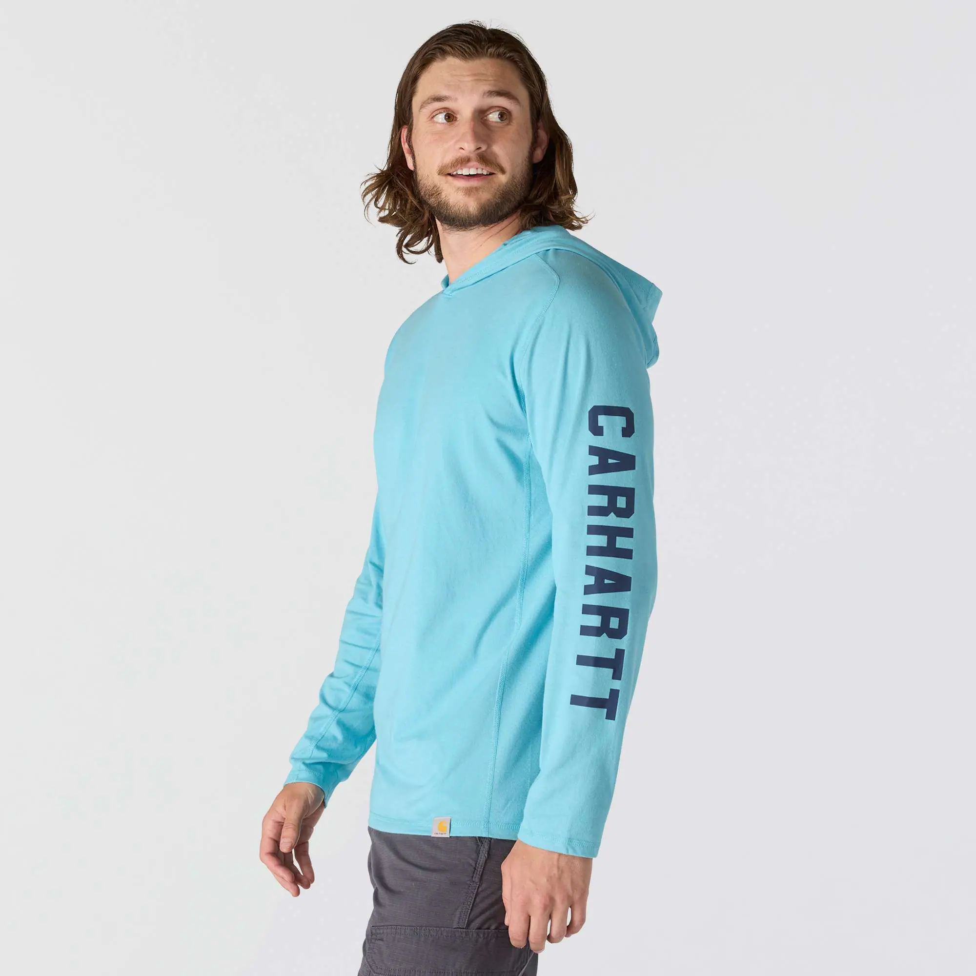 Carhartt Force® Relaxed Fit Long-Sleeve Logo Graphic Hooded T-Shirt