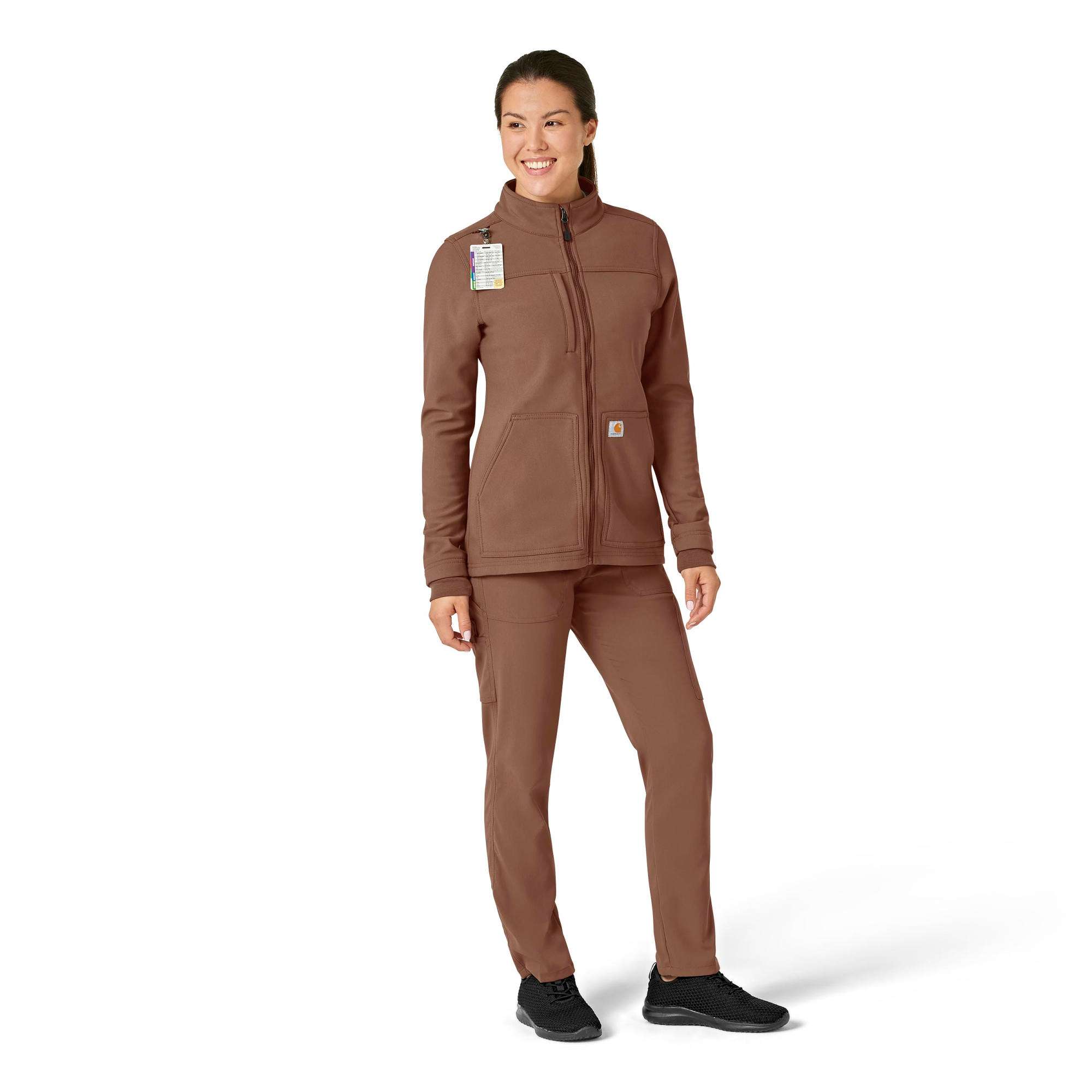 Women's Rugged Flex® Peak Bonded Fleece Scrub Jacket