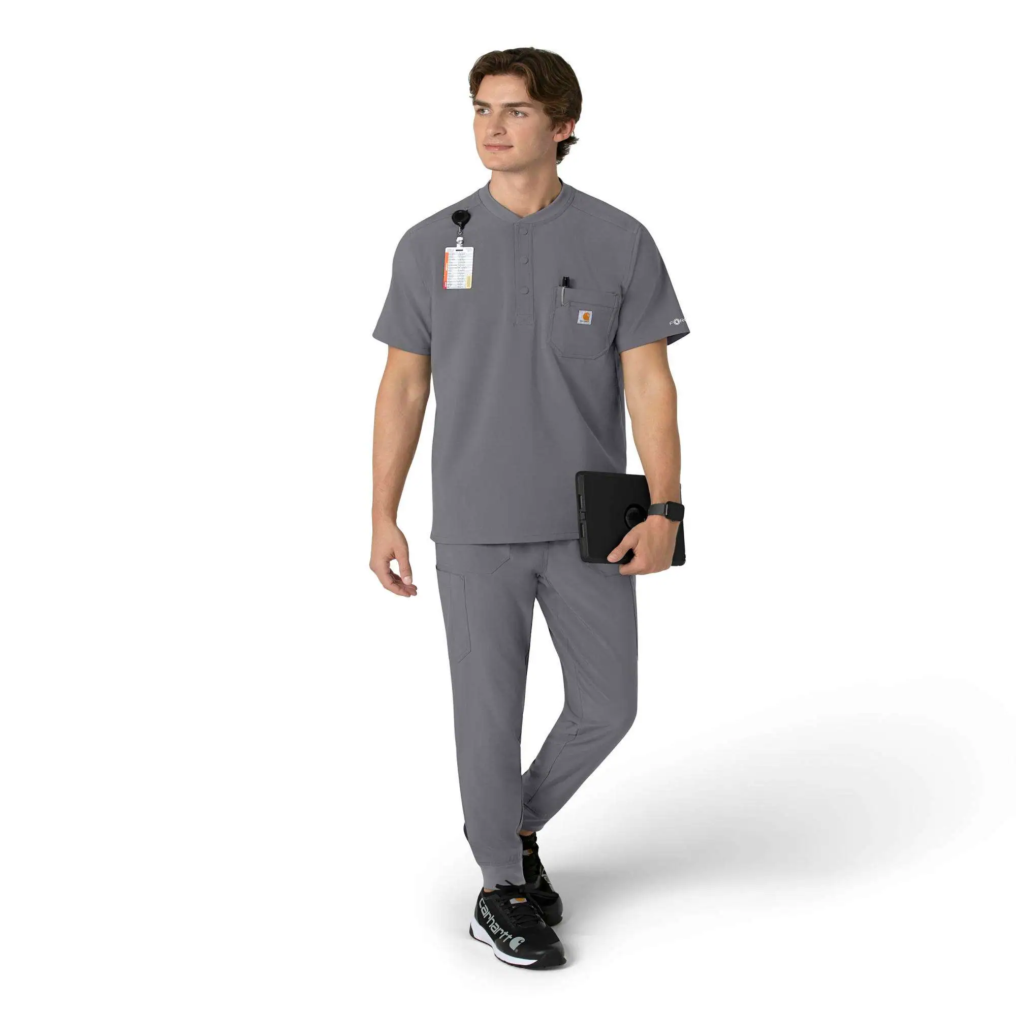 Force Cross-Flex Men's Henley Scrub Top