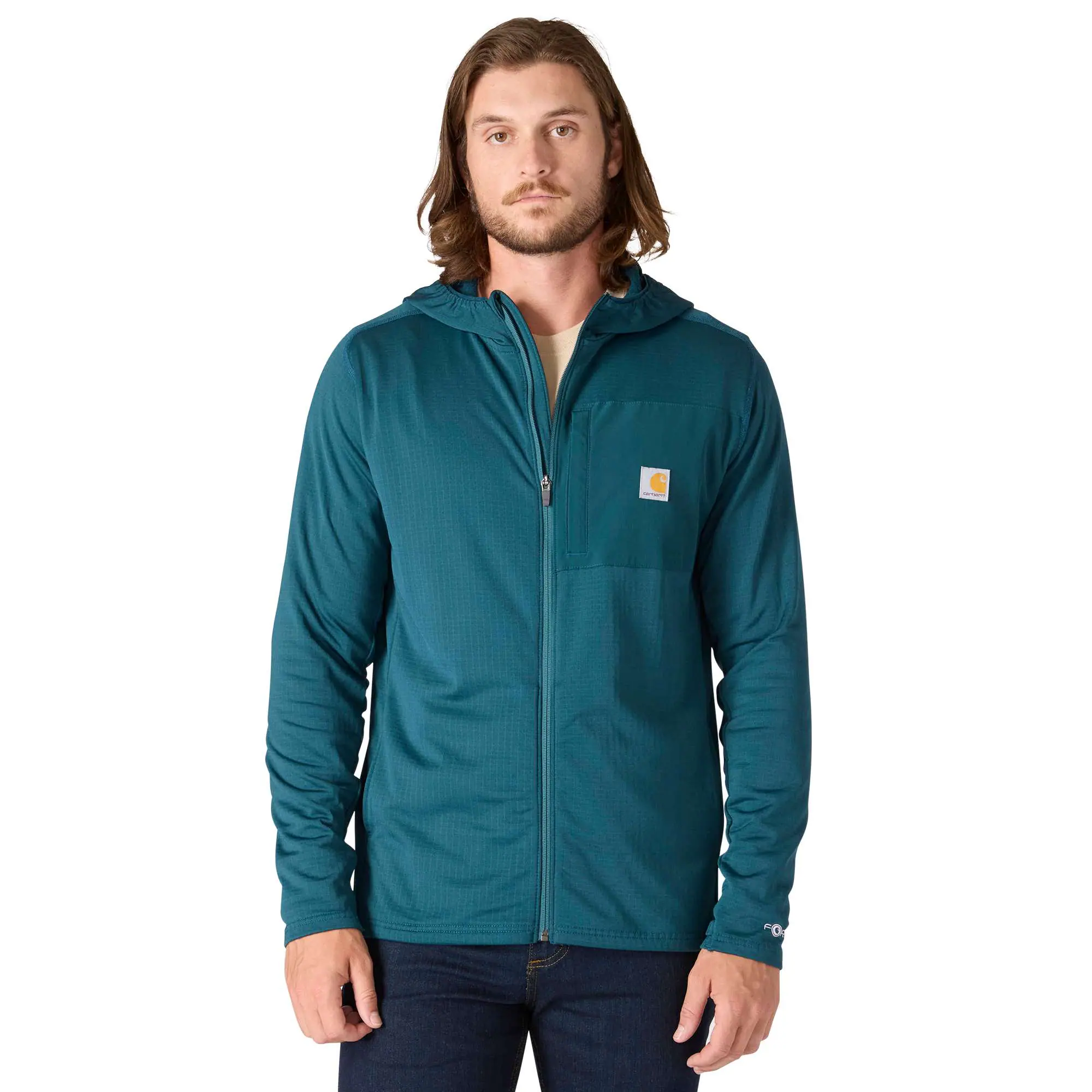 Carhartt Force® Relaxed Fit Full-Zip Long-Sleeve Hooded Fleece-Lined Shirt