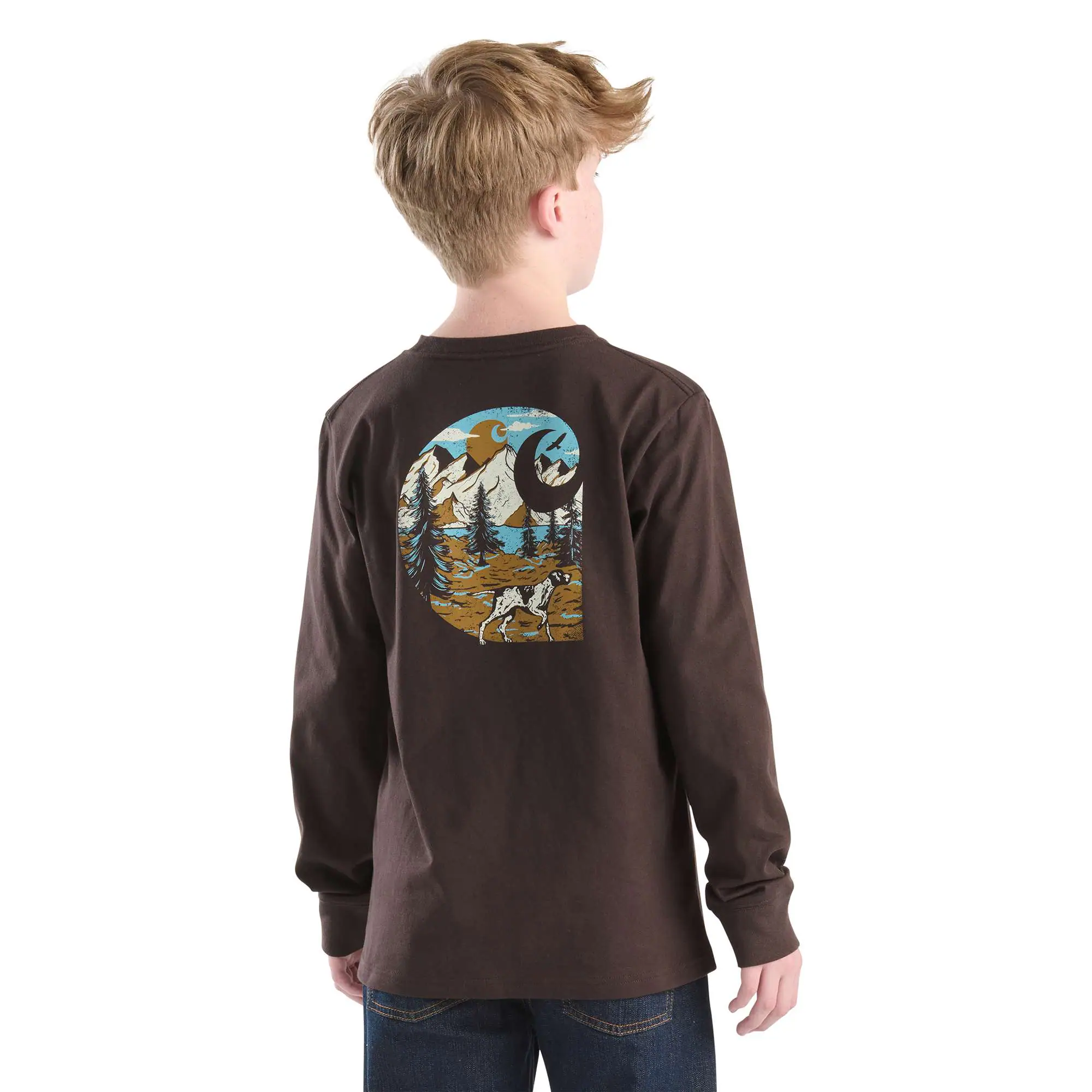 Boys' Long Sleeve Dog "C" Pocket T-Shirt (Child/Youth)