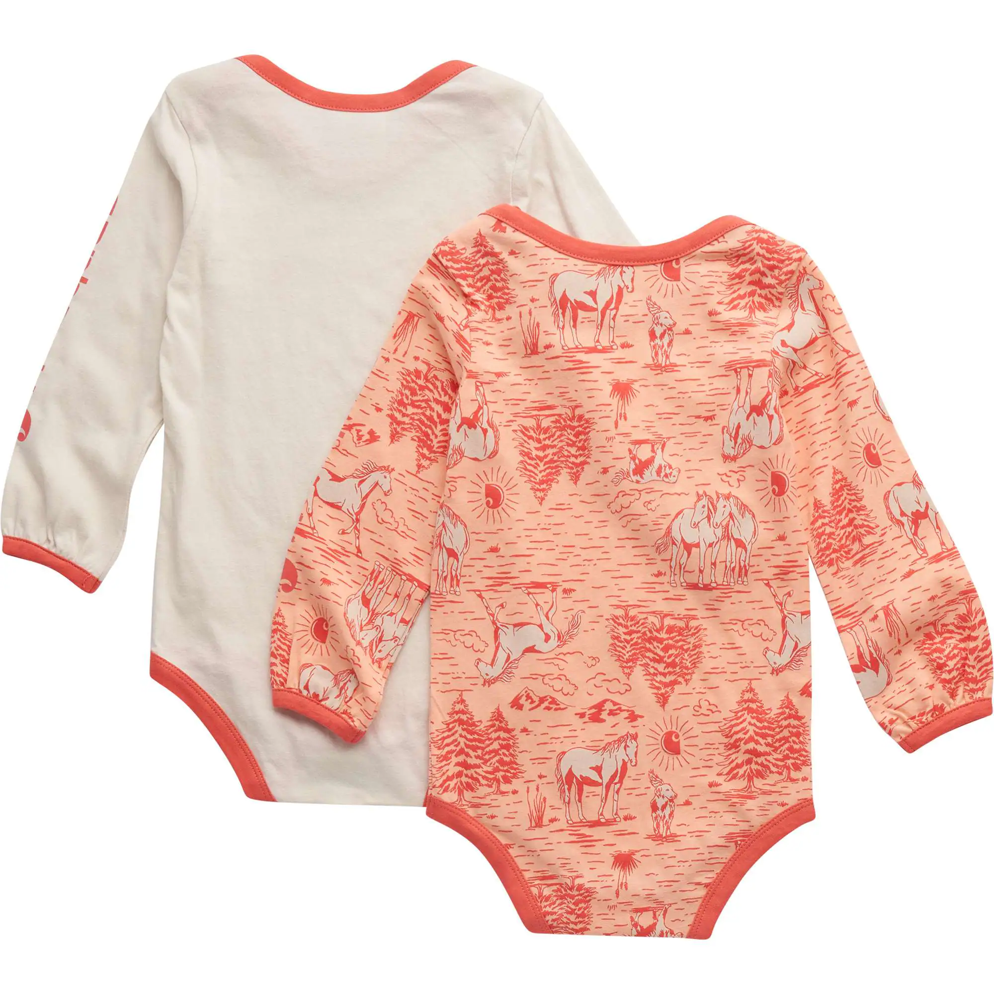Girls' 2-Piece Long Sleeve Farm Print Bodysuit Set (Baby)