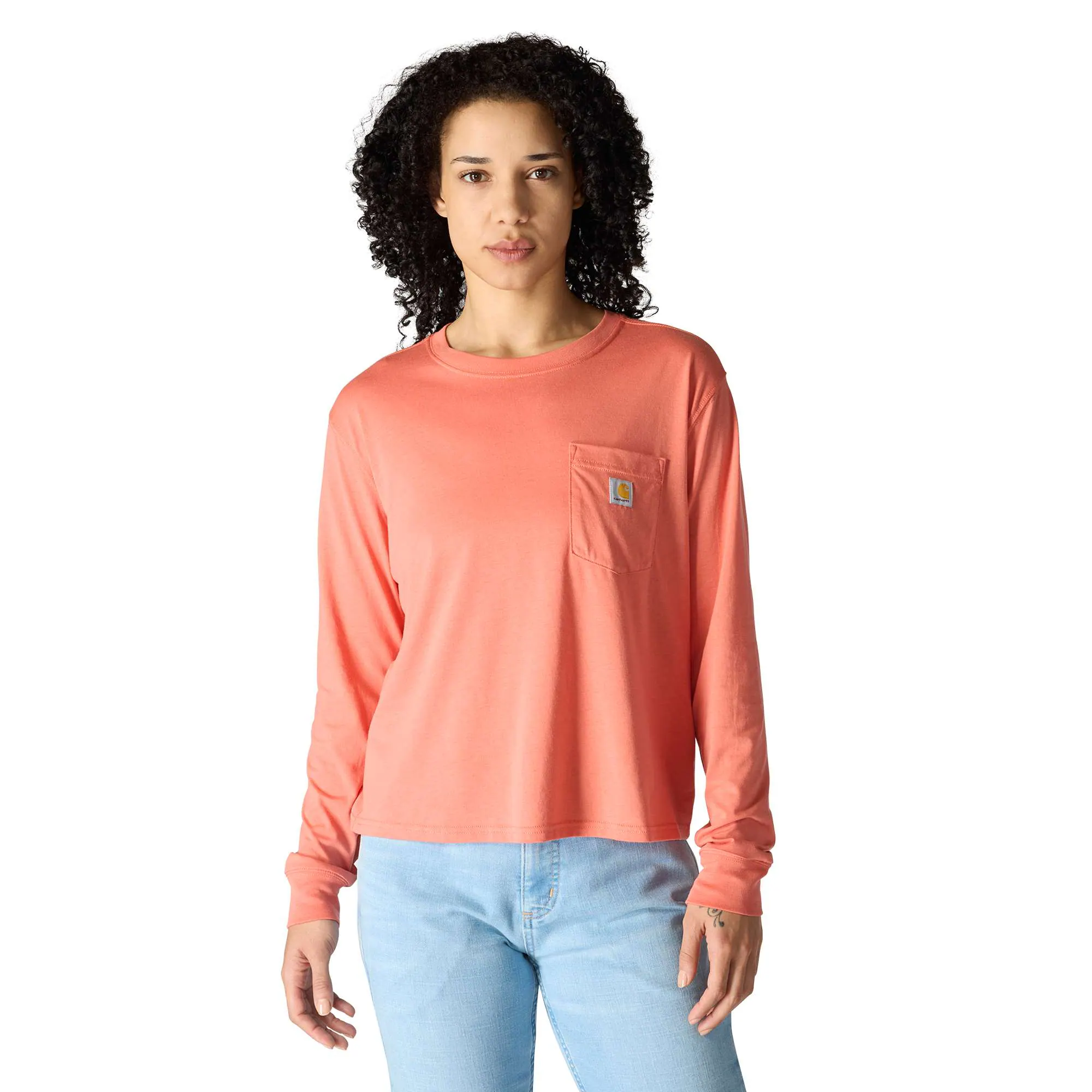 Women's TENCEL™ Fiber Series Loose Fit Long-Sleeve Crewneck Pocket T-Shirt
