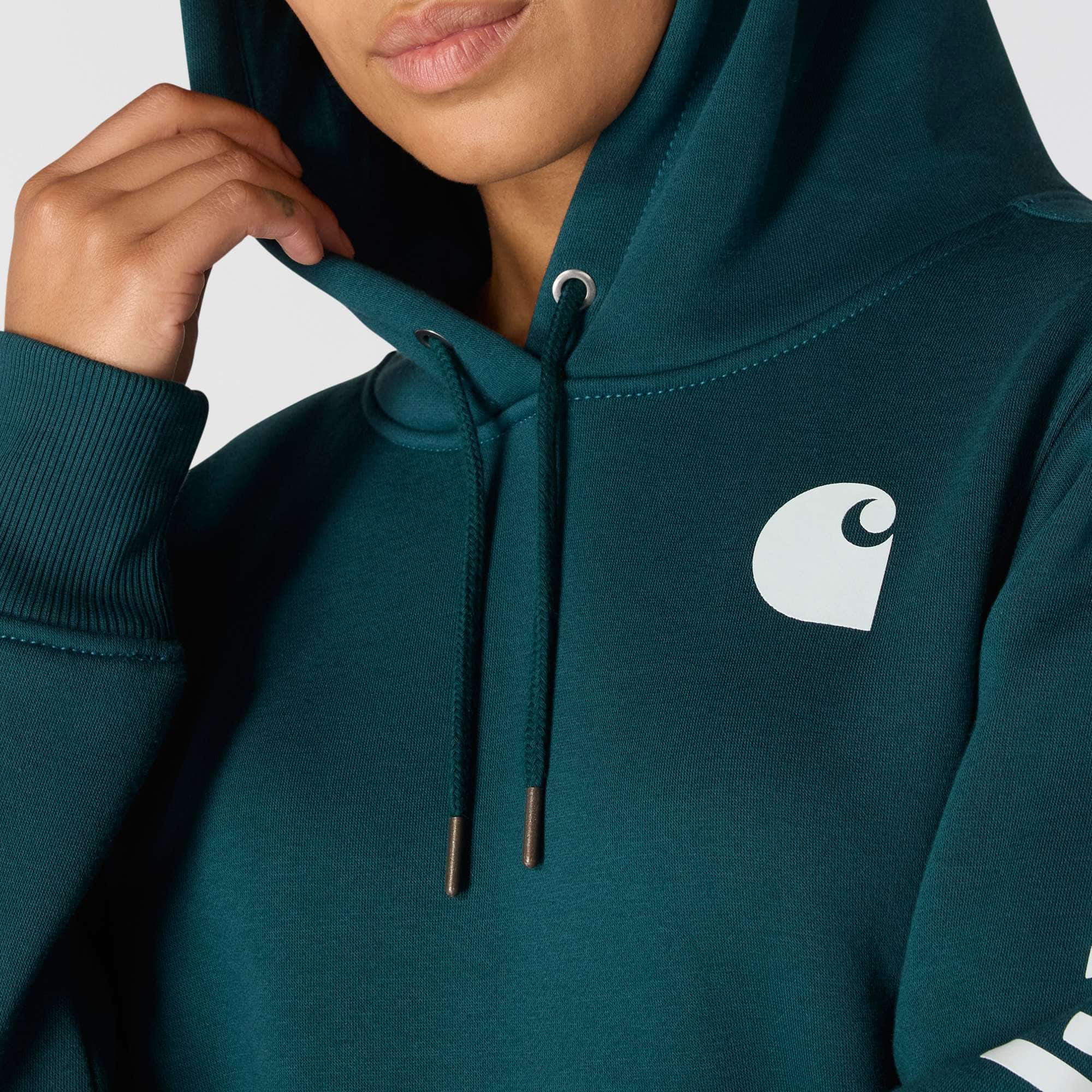 Women's Relaxed Fit Midweight Logo Sleeve Graphic Hoodie