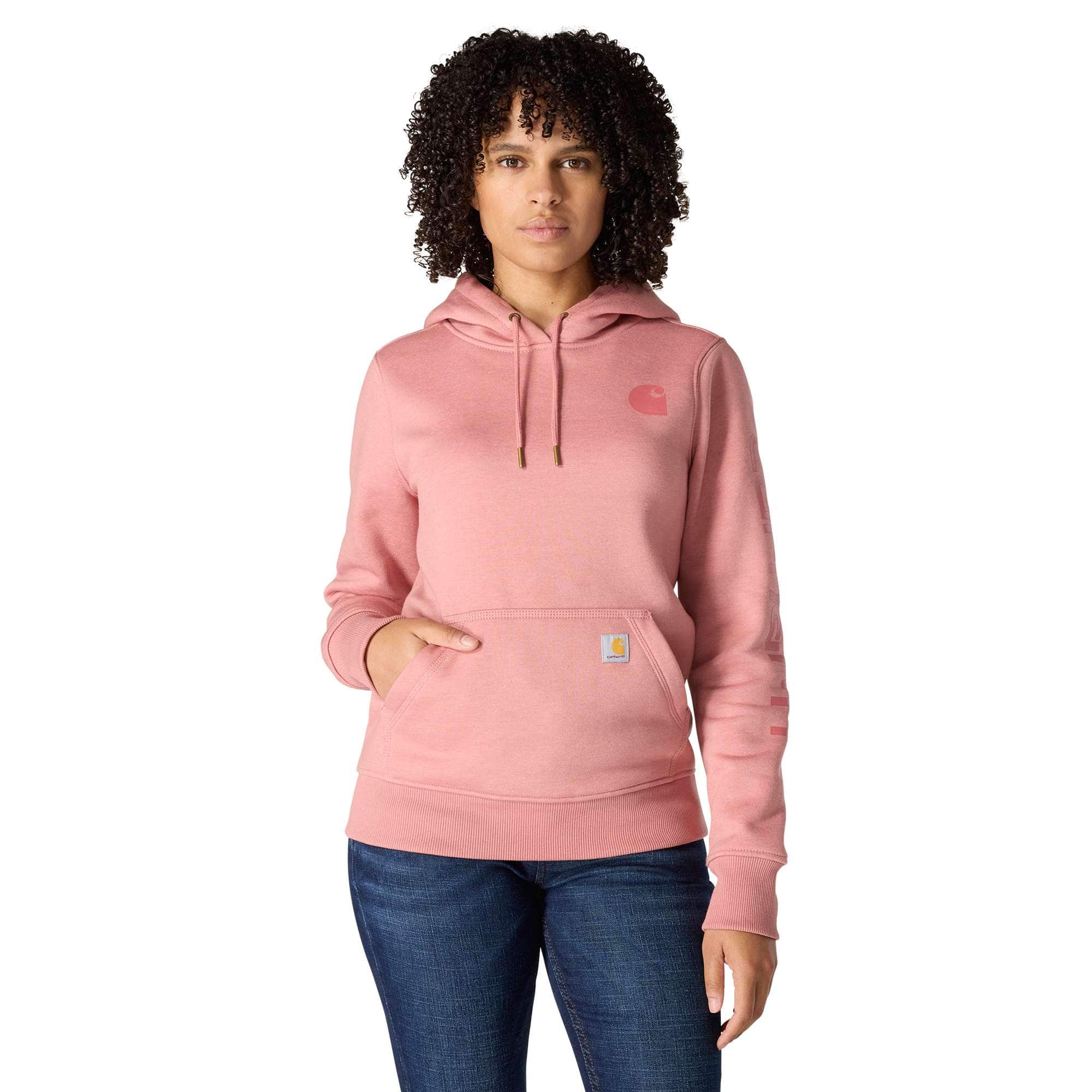 Women's Relaxed Fit Midweight Logo Sleeve Graphic Hoodie