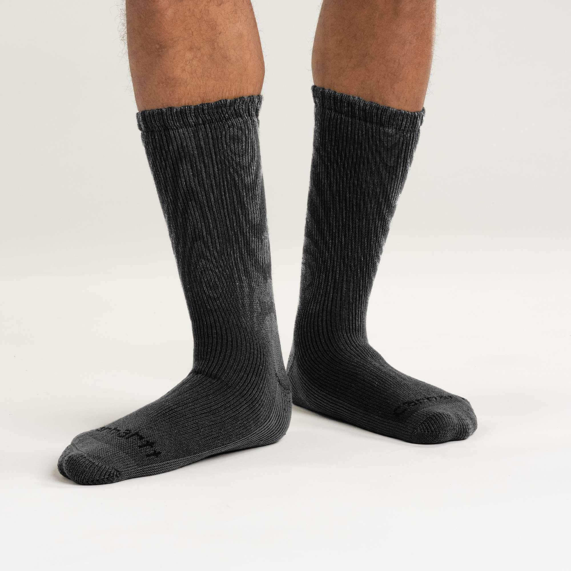 Midweight Synthetic-Wool Blend Woodgrain Crew Sock 2-Pack