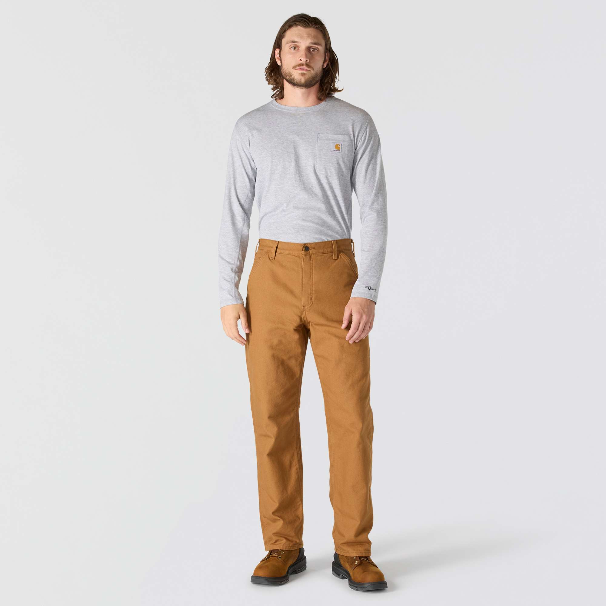 Loose Straight Washed Duck Lined Dungaree