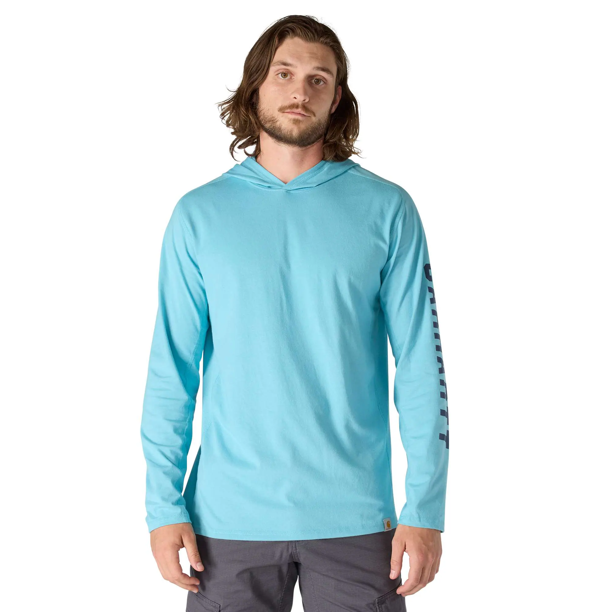 Carhartt Force® Relaxed Fit Long-Sleeve Logo Graphic Hooded T-Shirt