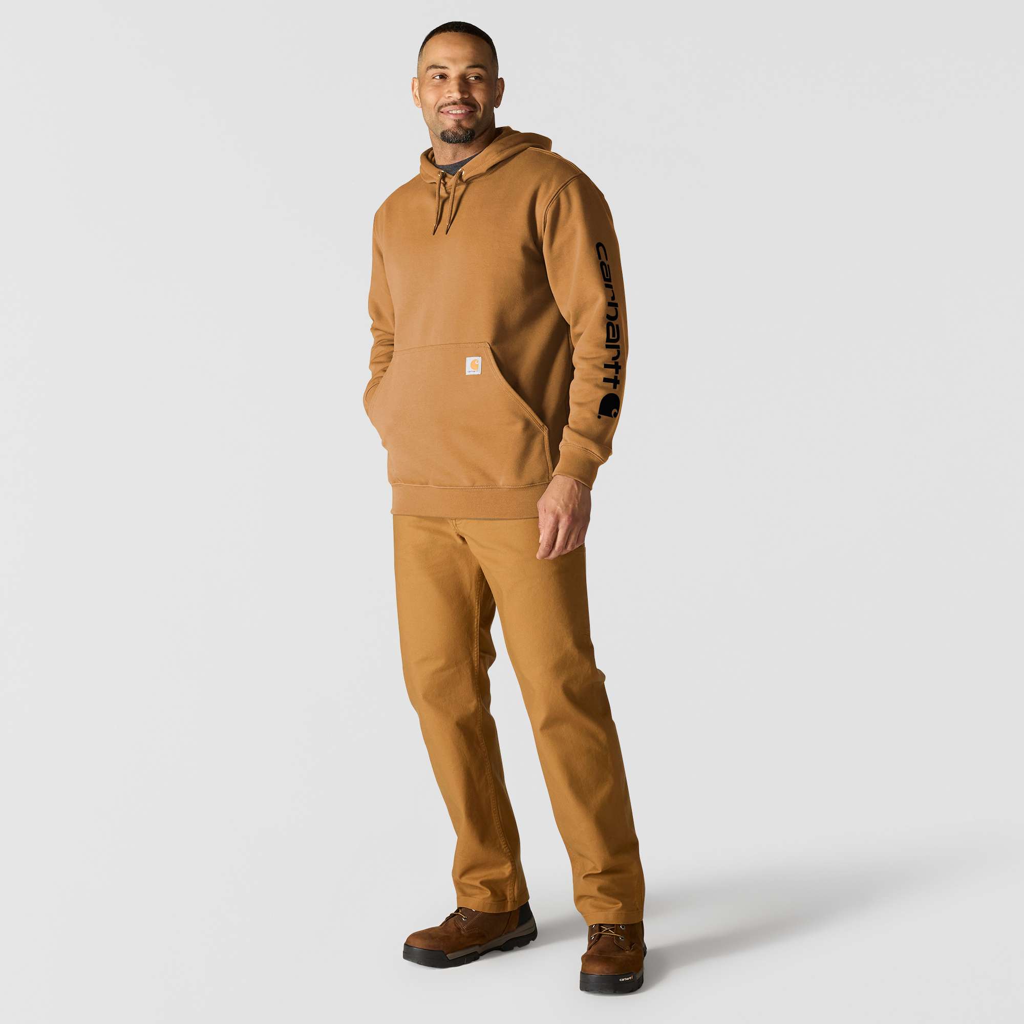 Loose Fit Midweight Logo Sleeve Graphic Hoodie