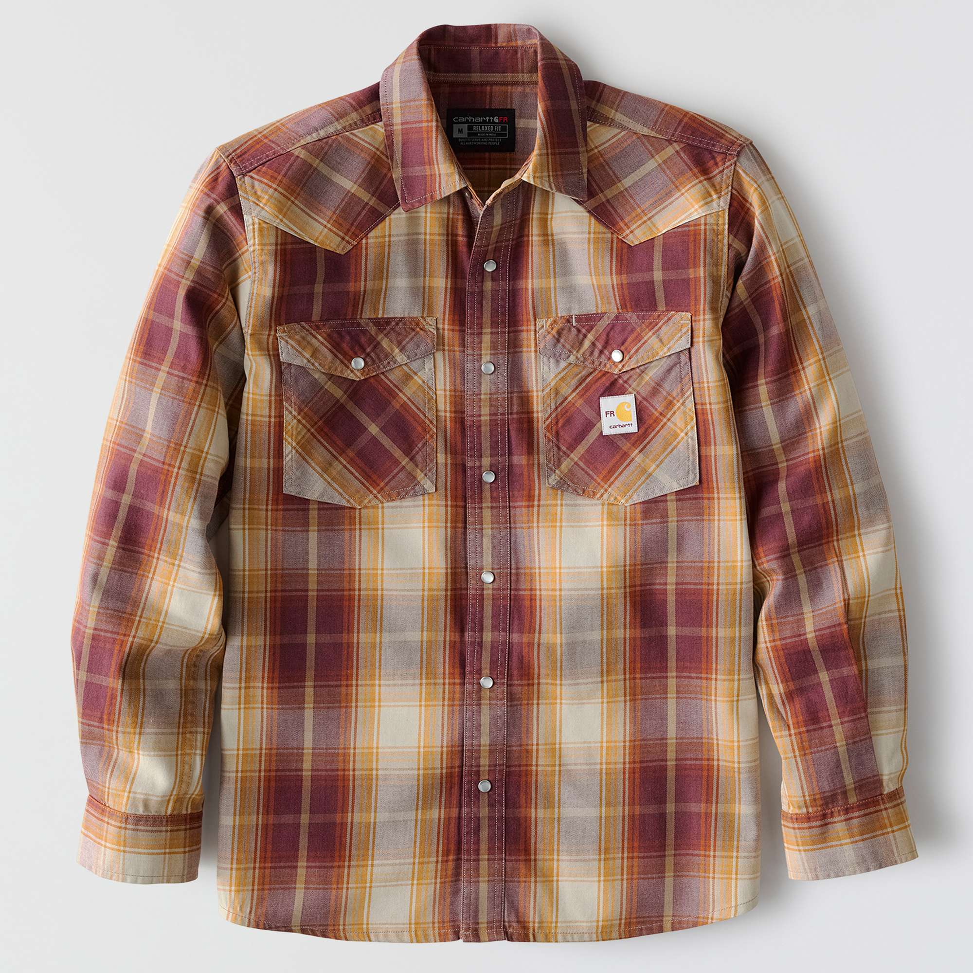 Flame Resistant Montana Relaxed Fit Midweight Twill Snap Front Plaid Shirt