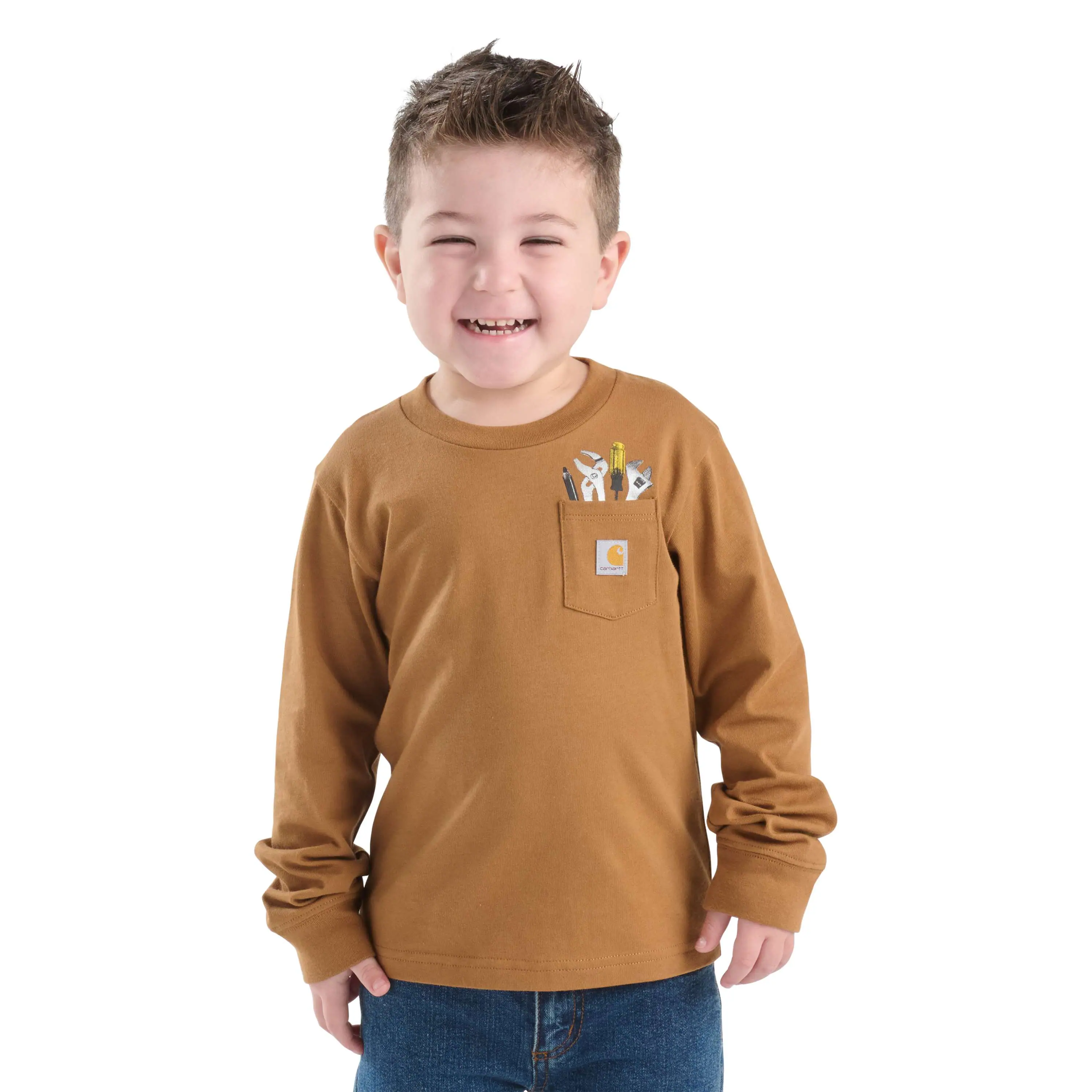 Boys' Long Sleeve Tool Pocket T-Shirt (Toddler)