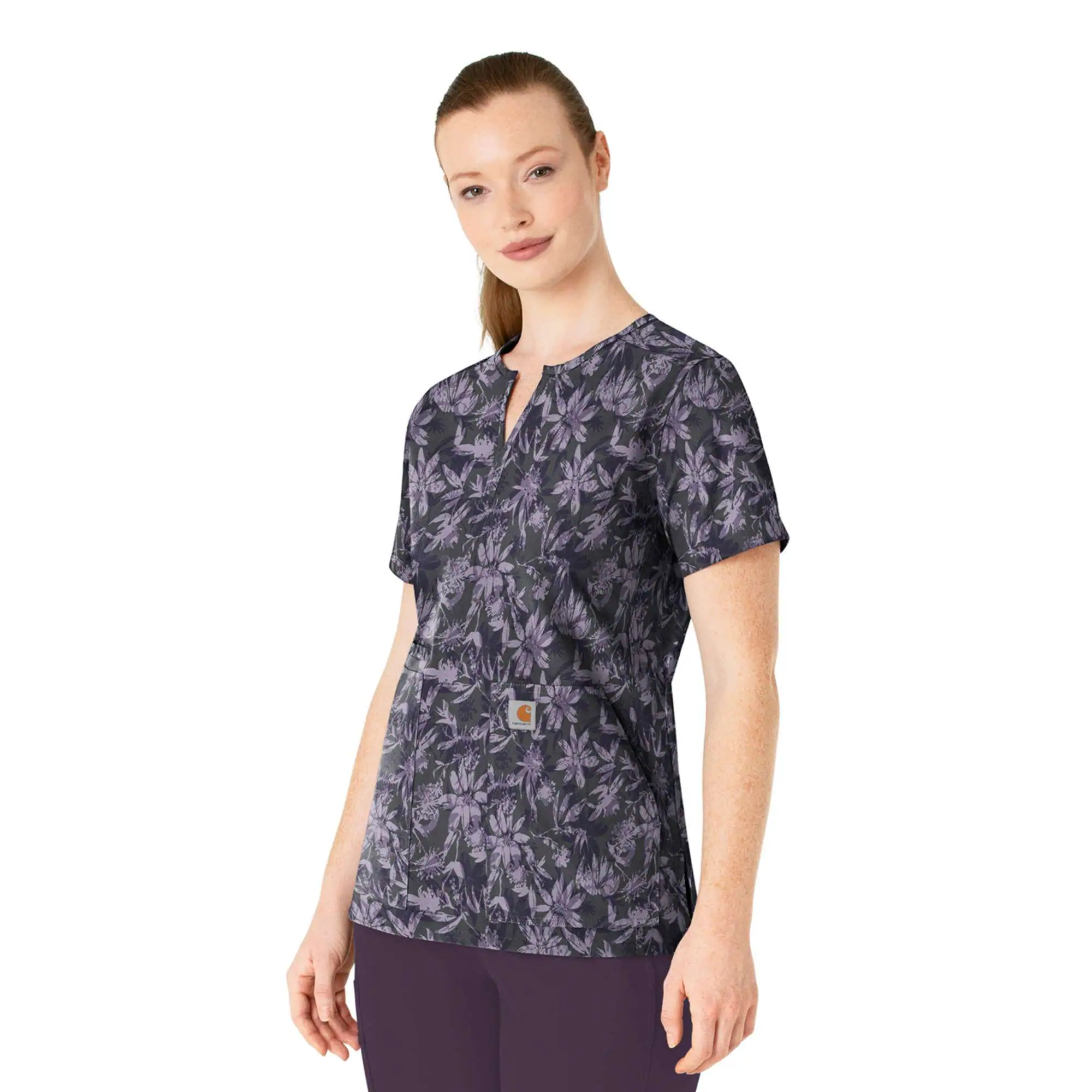 Women's Cross-Flex Notch Neck Print Top