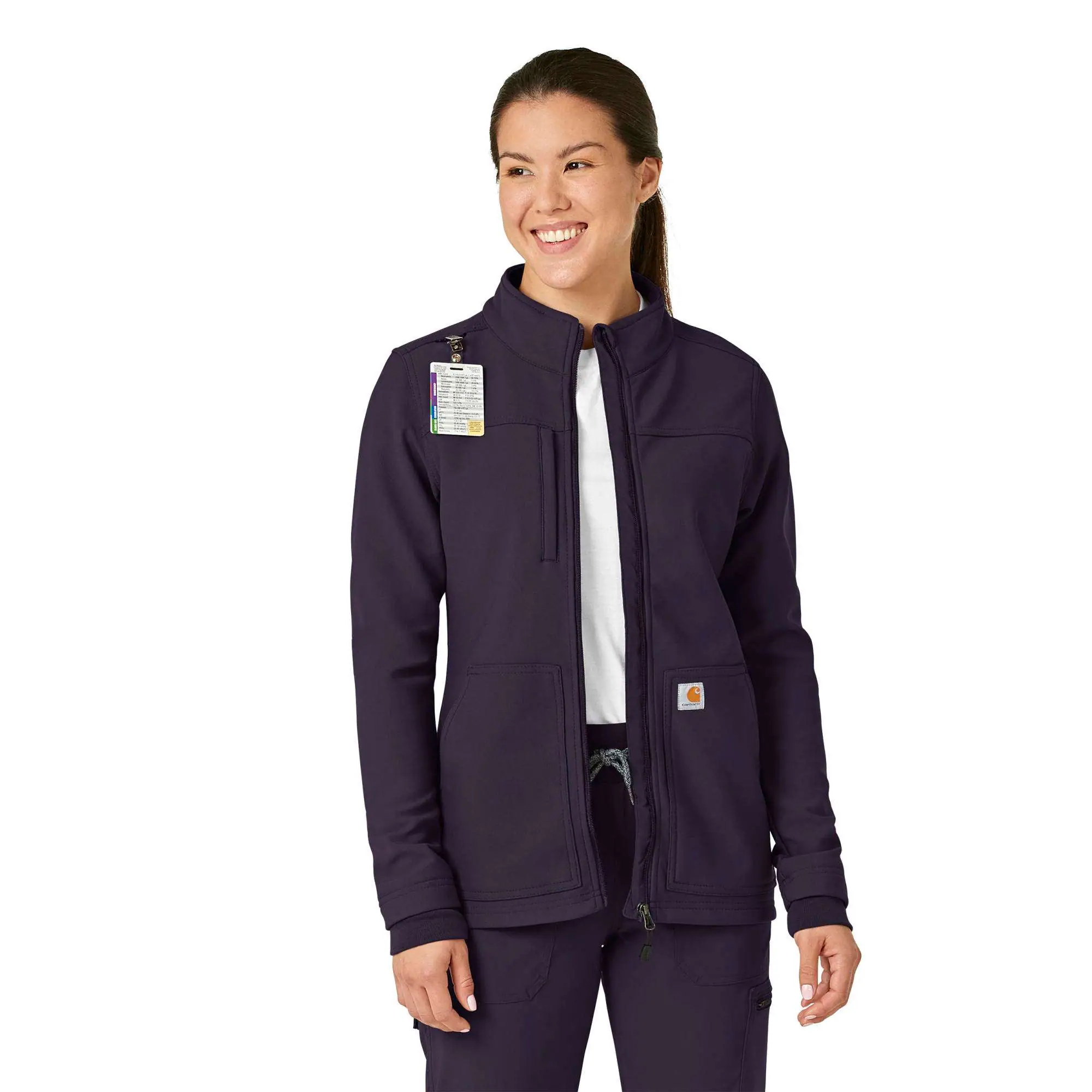 Women's Rugged Flex® Peak Bonded Fleece Scrub Jacket