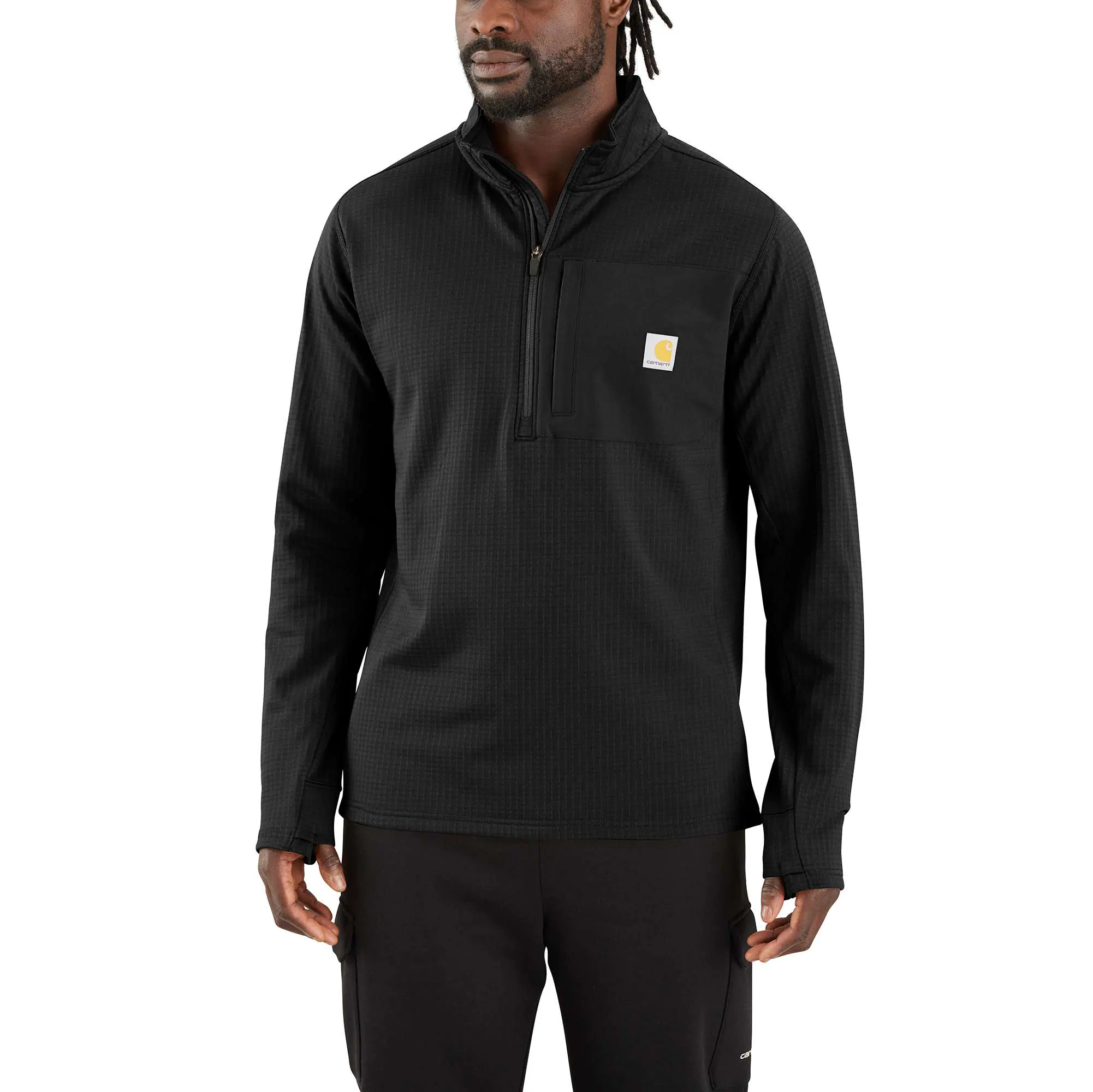 Carhartt Force® Relaxed Fit Mock Neck Half-Zip Fleece-Lined Shirt
