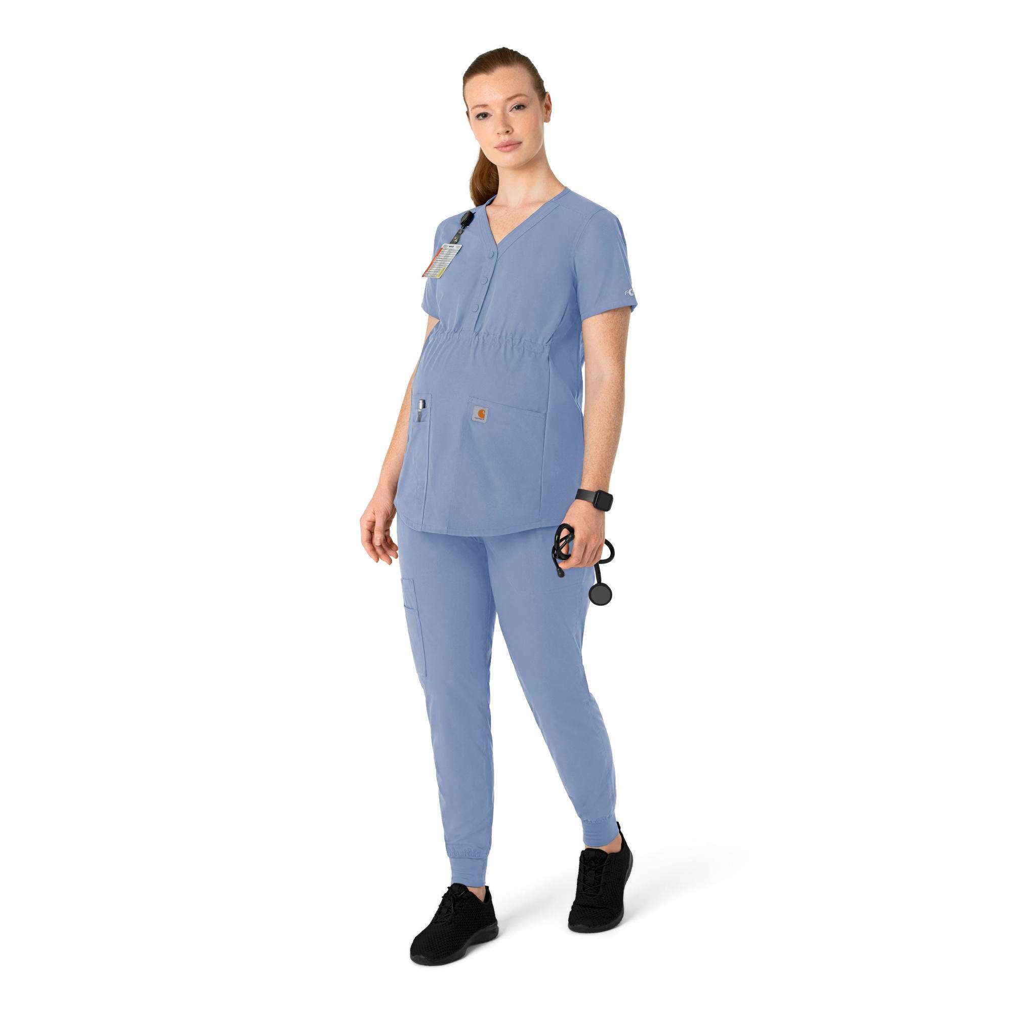 Women's Force Essentials Henley Maternity Scrub Top