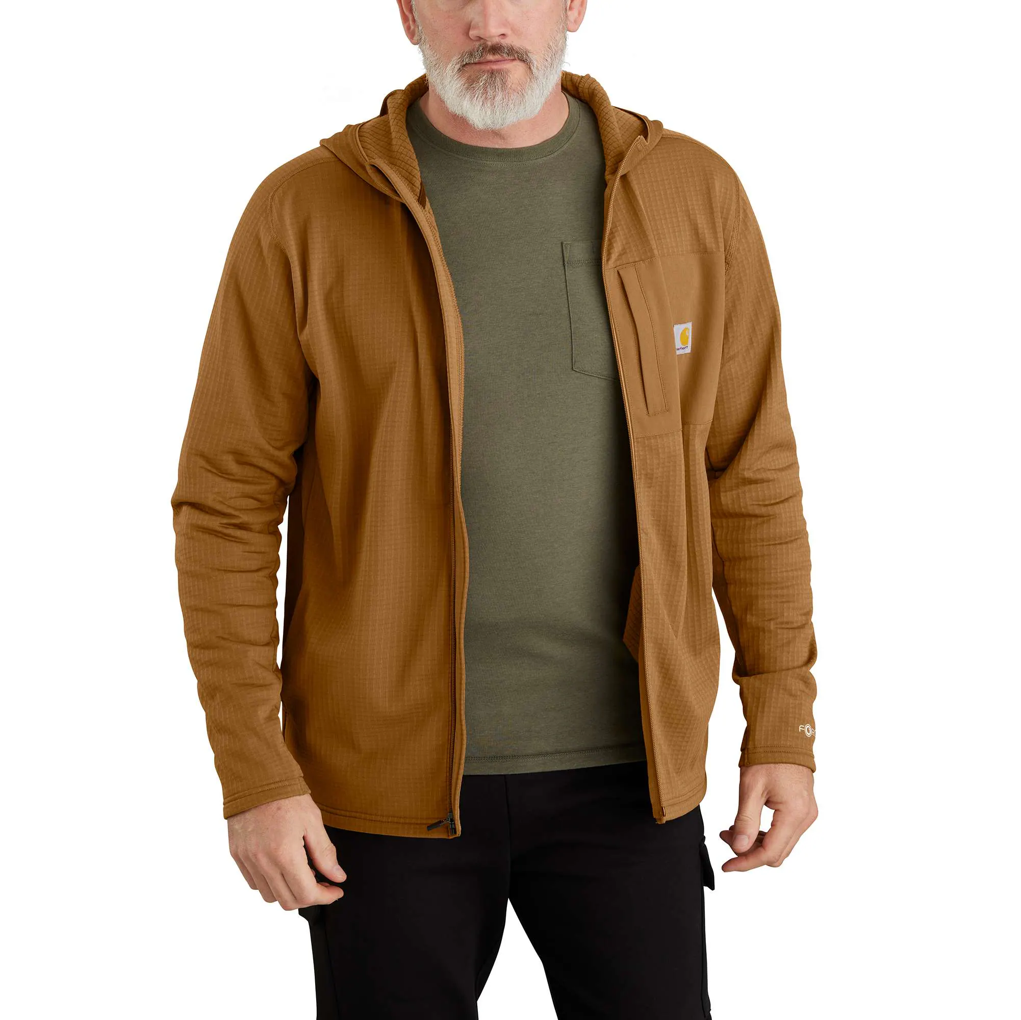 Carhartt Force® Relaxed Fit Full-Zip Long-Sleeve Hooded Fleece-Lined Shirt