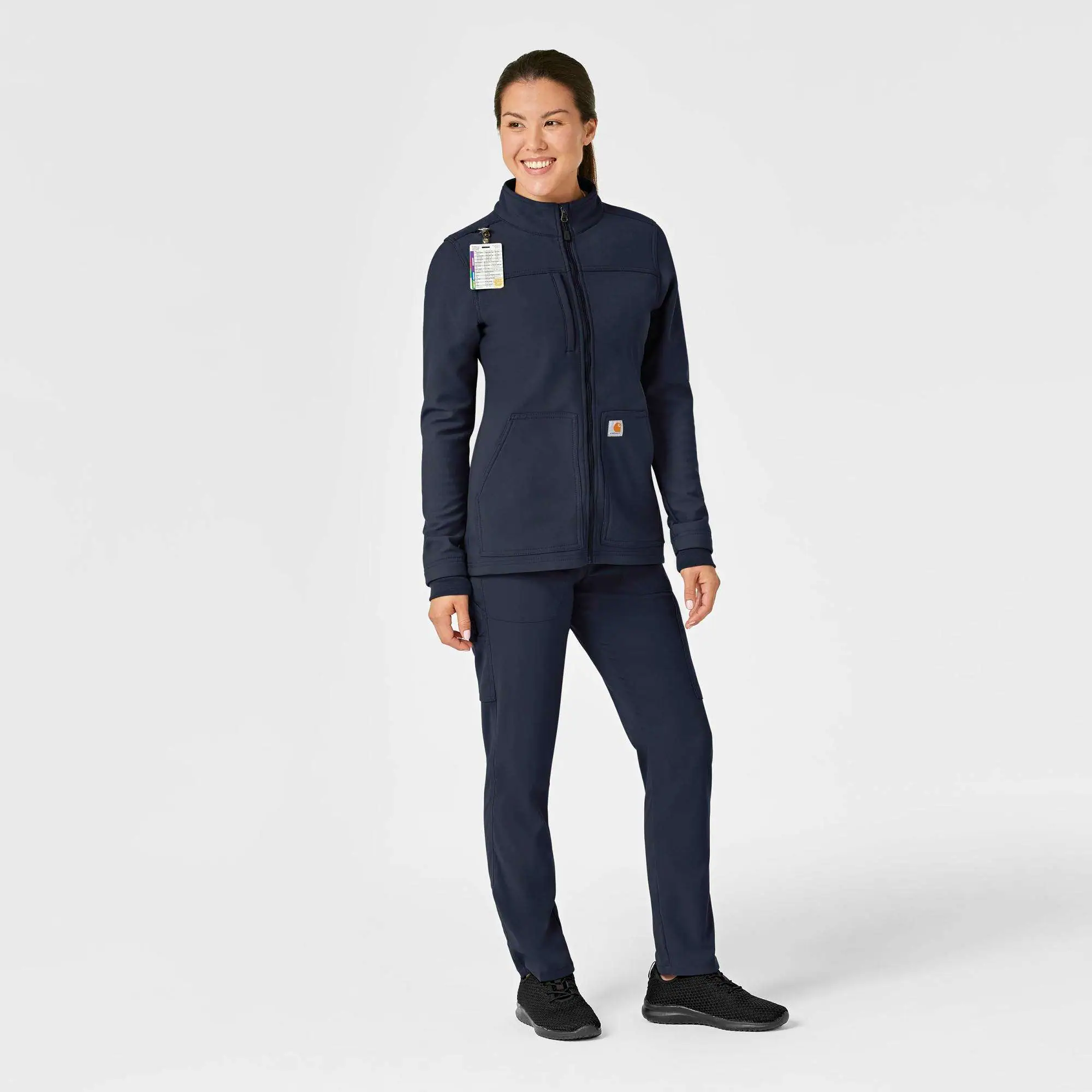 Women's Rugged Flex® Peak Bonded Fleece Scrub Jacket