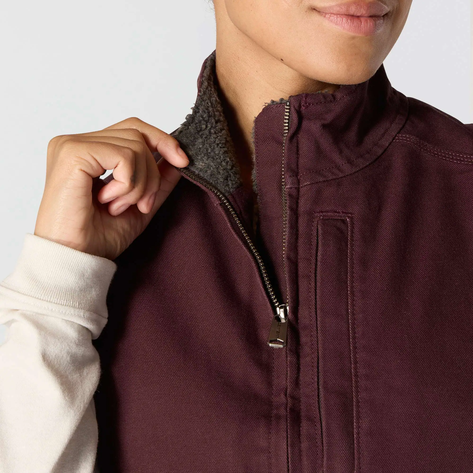 Women's Sherpa Lined Vest - Relaxed Fit - Washed Duck