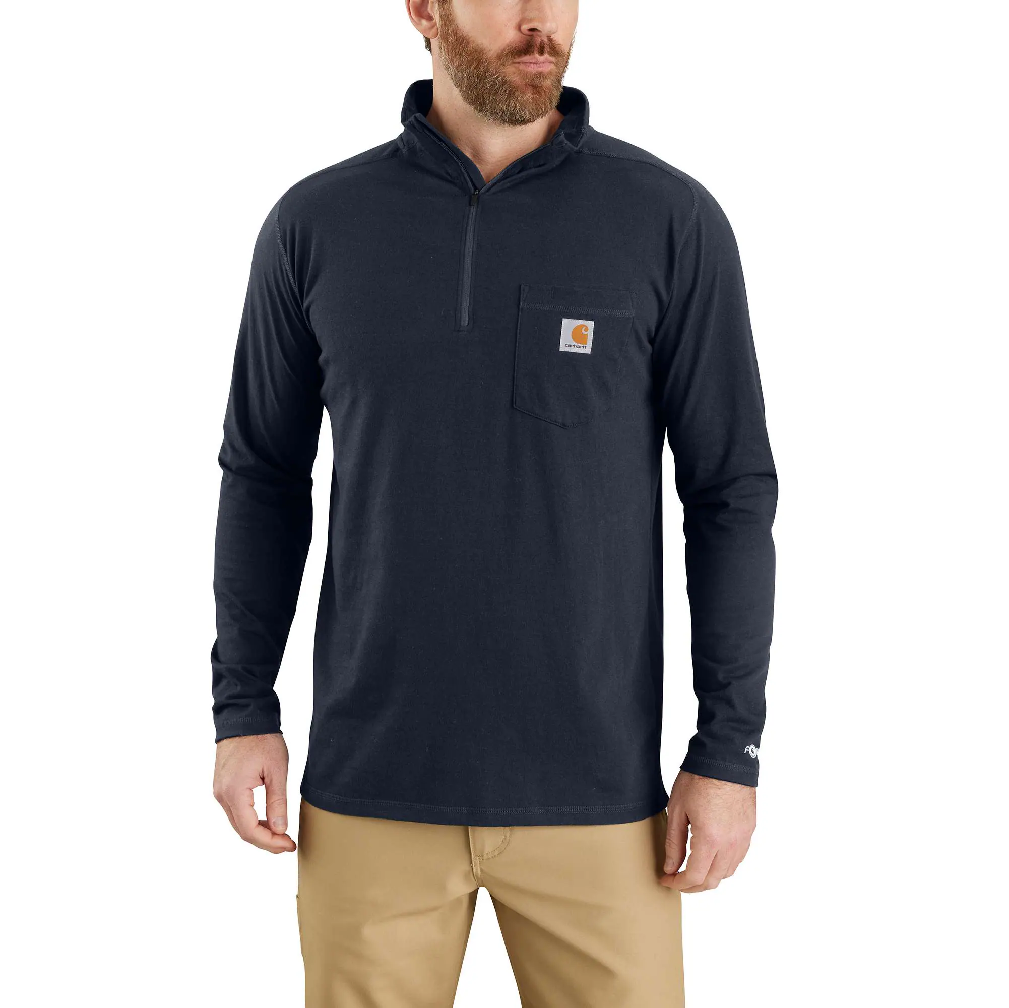 Carhartt Force® Relaxed Fit Midweight Long-Sleeve Quarter-Zip Mock-Neck T-Shirt