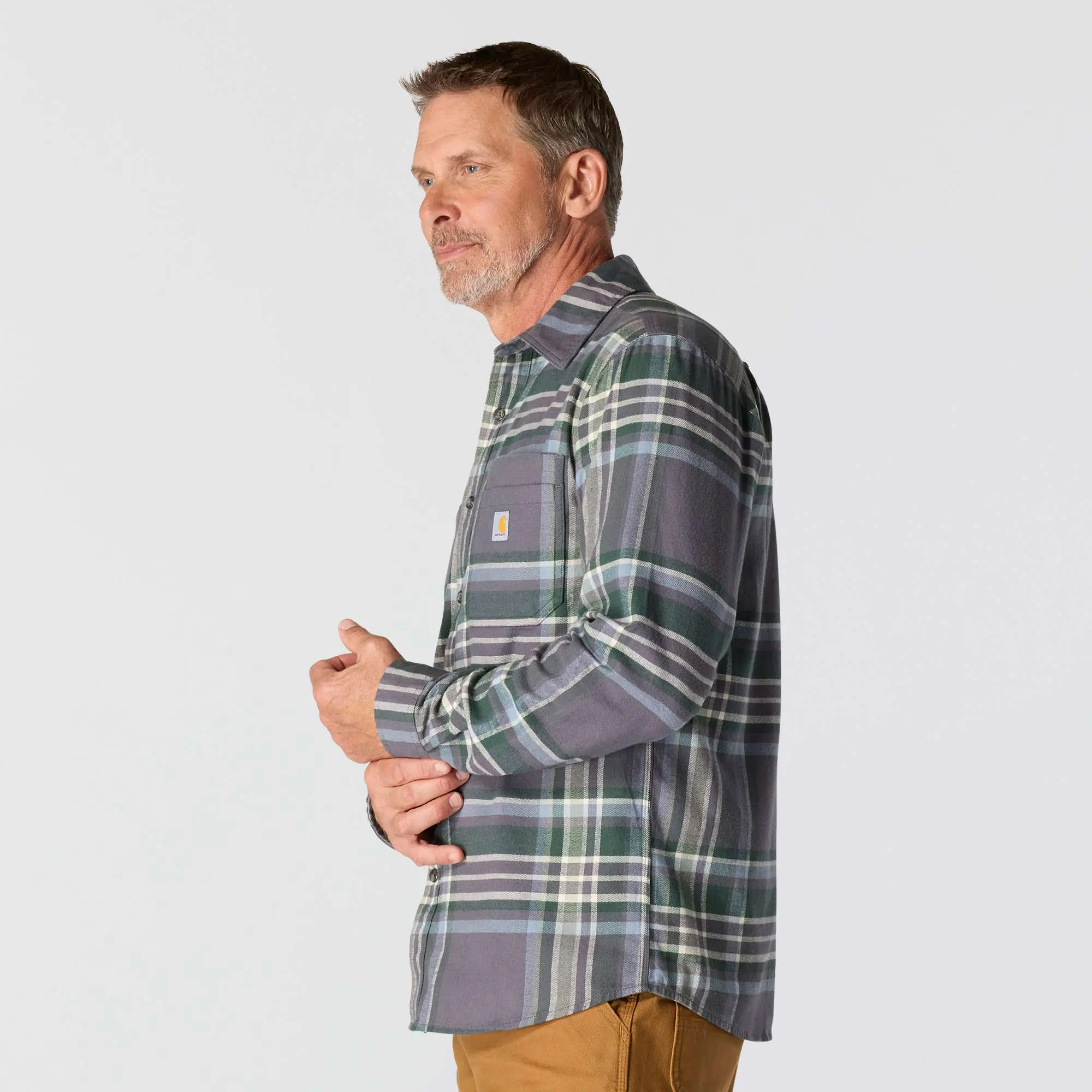 Rugged Flex™ Relaxed Fit Midweight Flannel Long-Sleeve Plaid Shirt