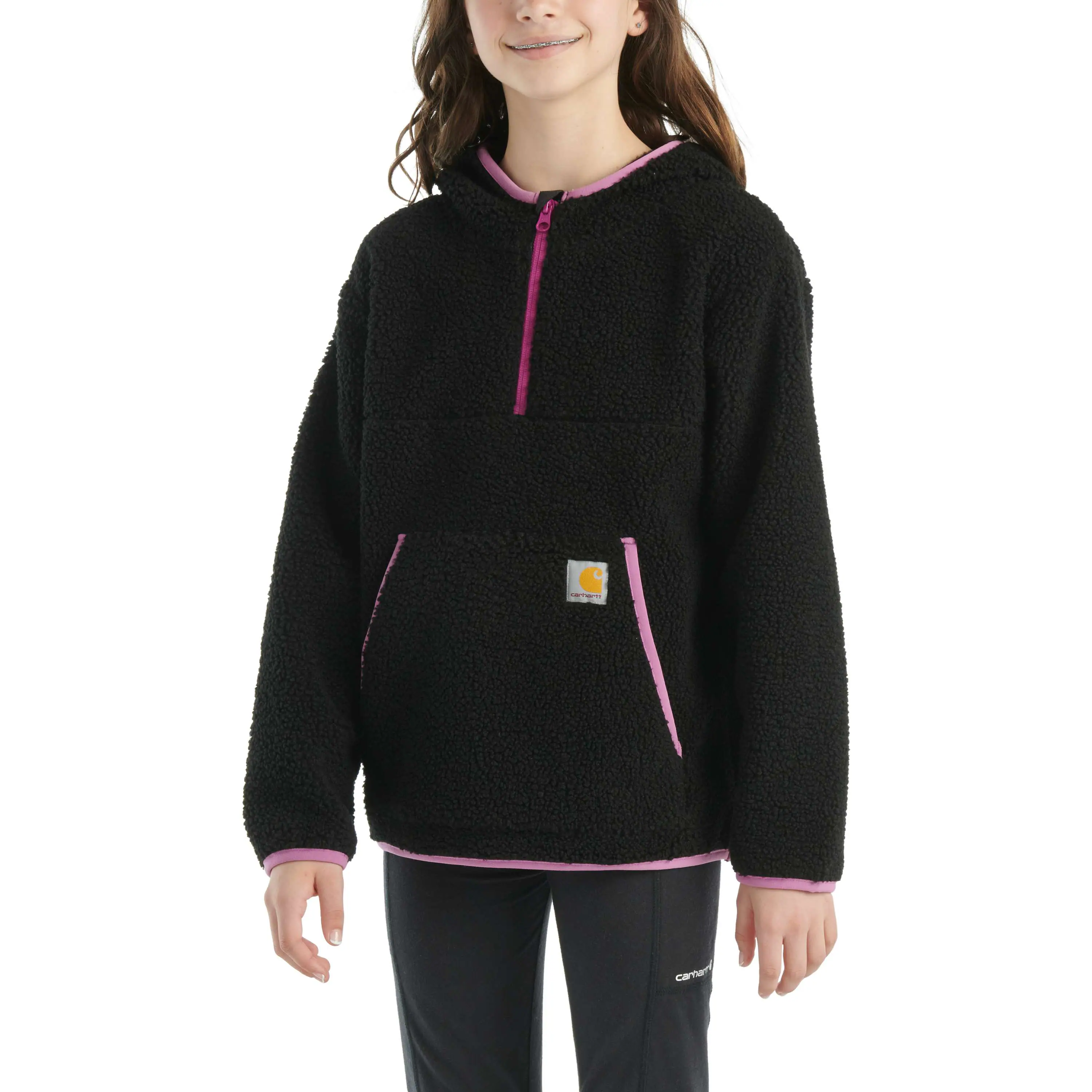 Girls' Long-Sleeve Fleece Hooded Half-Zip Sweatshirt (Toddler/Child/Youth)