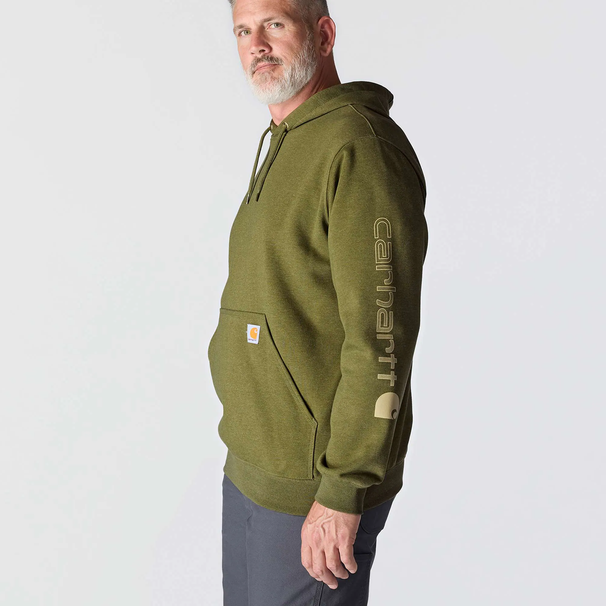 Loose Fit Midweight Logo Sleeve Graphic Hoodie