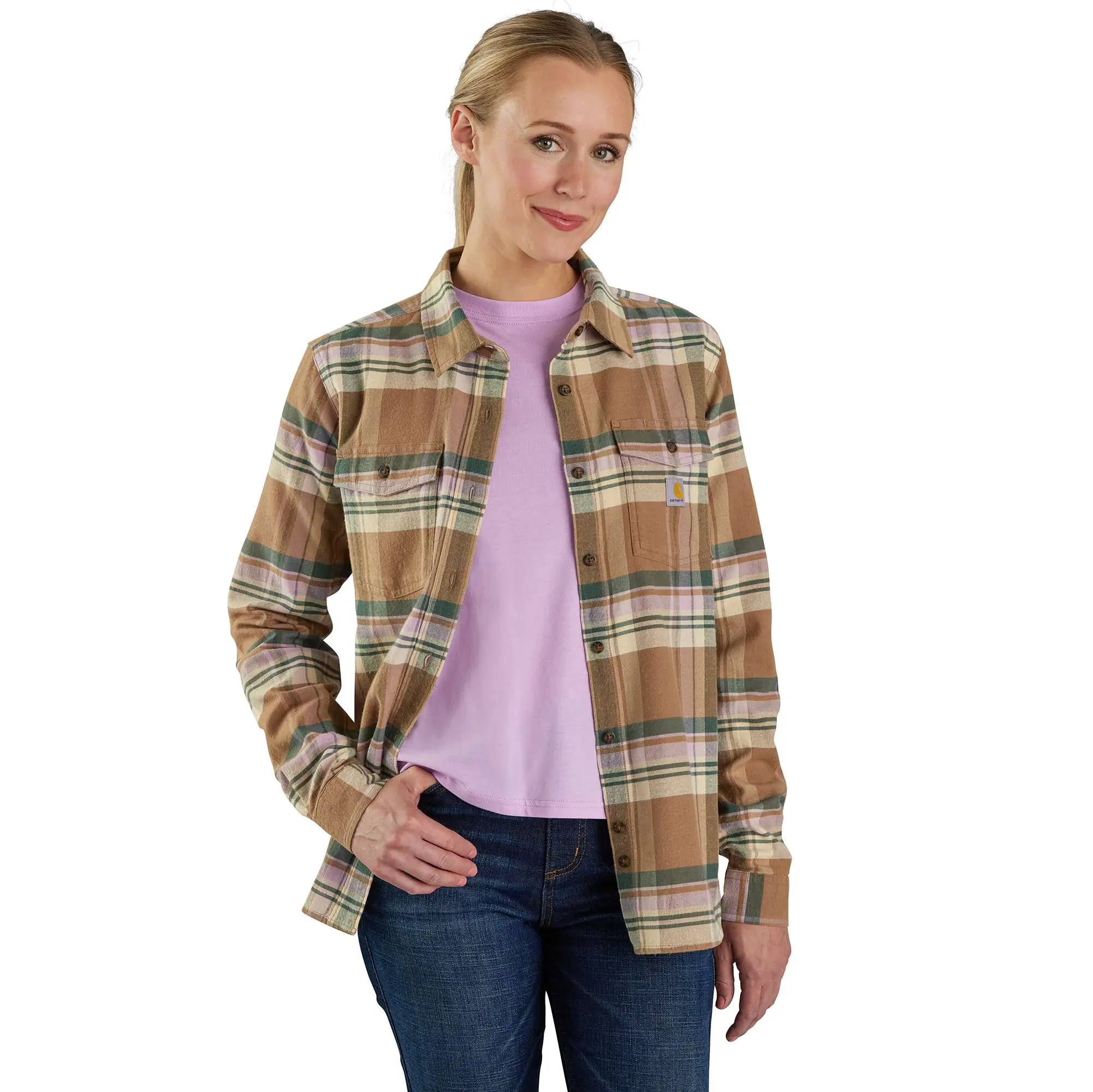Women's TENCEL™ Fiber Series Relaxed Fit Long-Sleeve Flannel Shirt