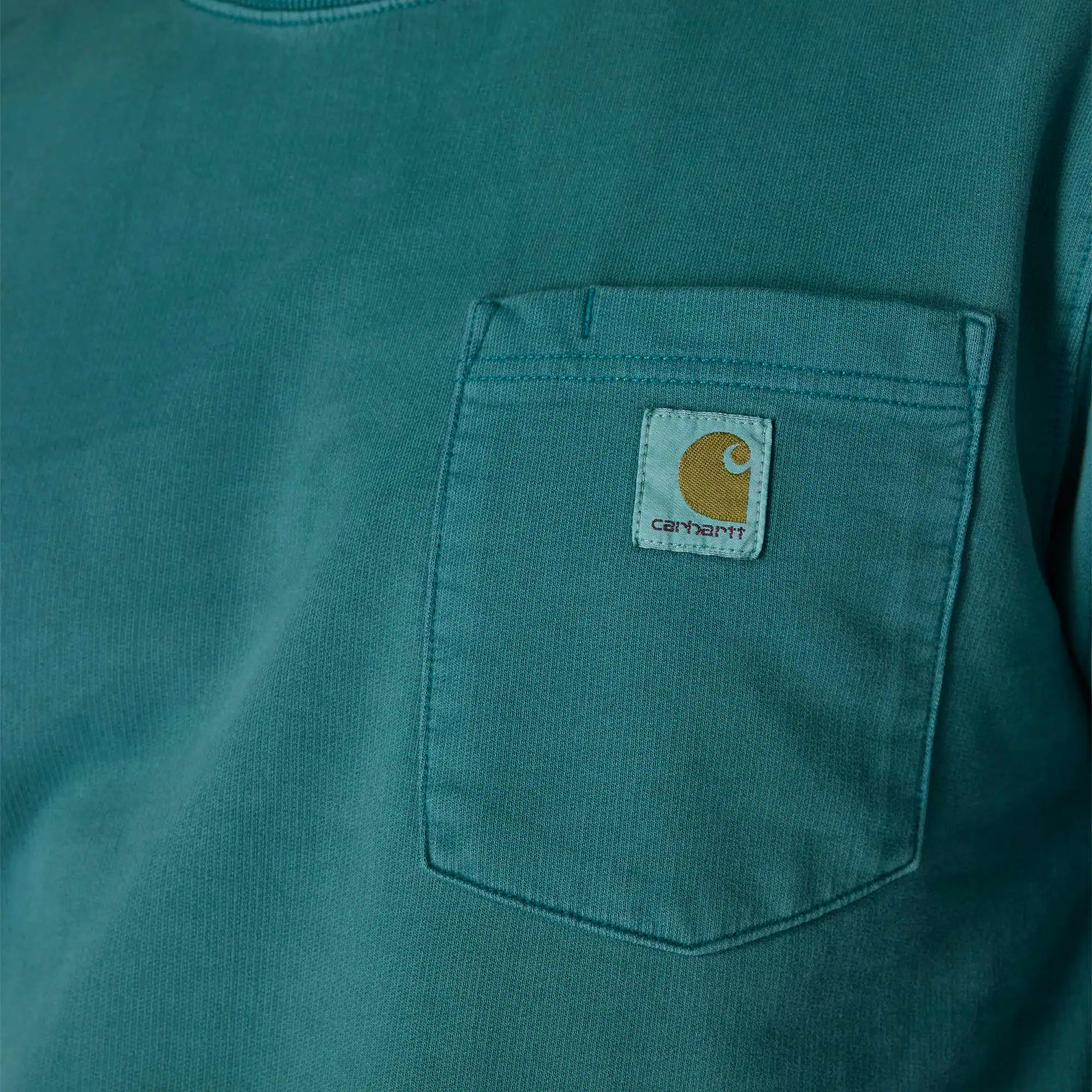 Relaxed Fit Midweight Garment Dye French Terry Crewneck Pocket Sweatshirt