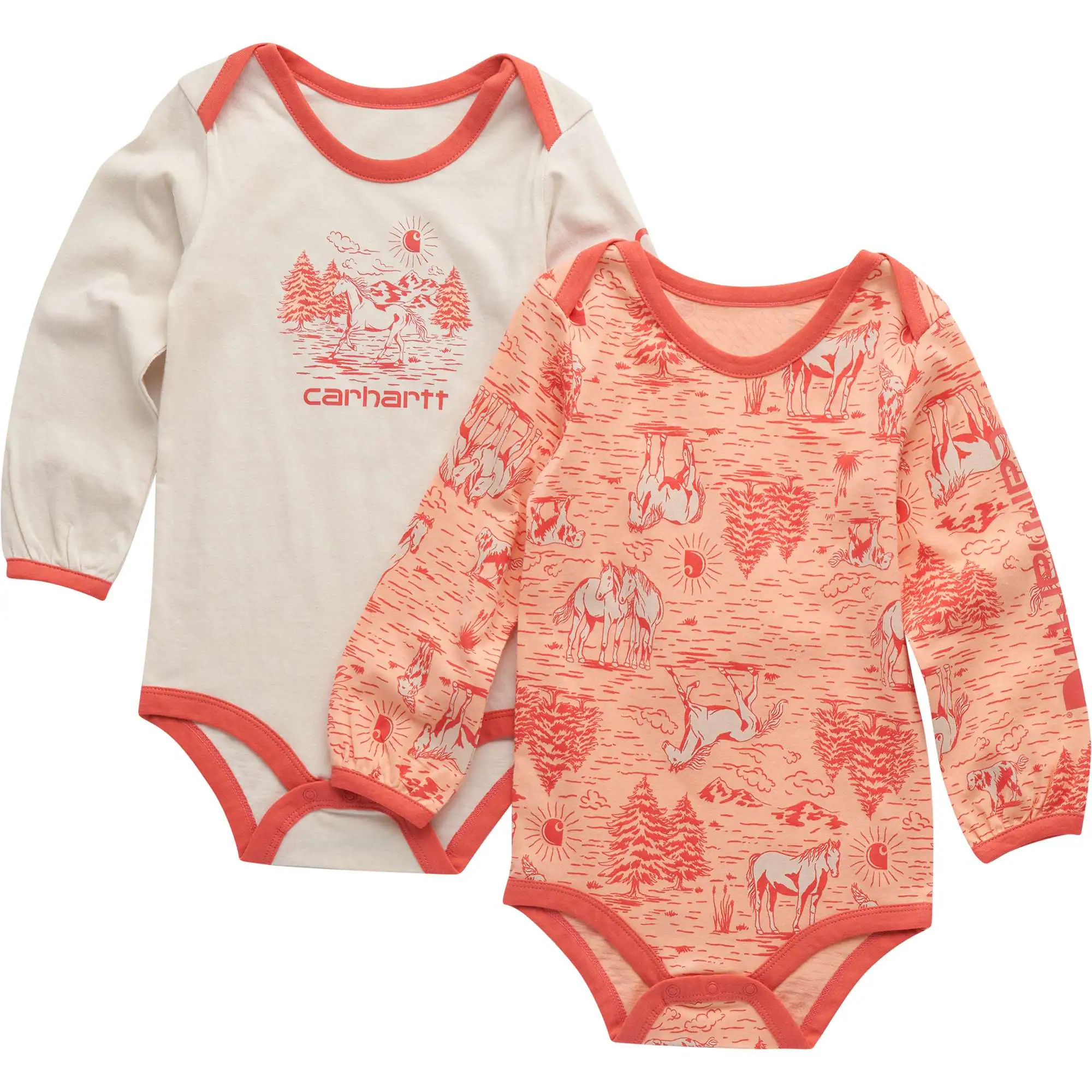 Girls' 2-Piece Long Sleeve Farm Print Bodysuit Set (Baby)