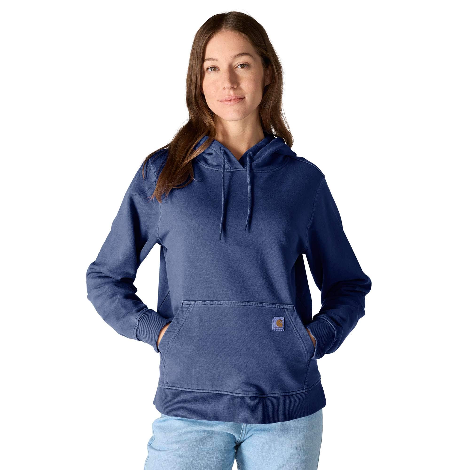 Women's Relaxed Fit Midweight Garment Dye French Terry Hooded Sweatshirt