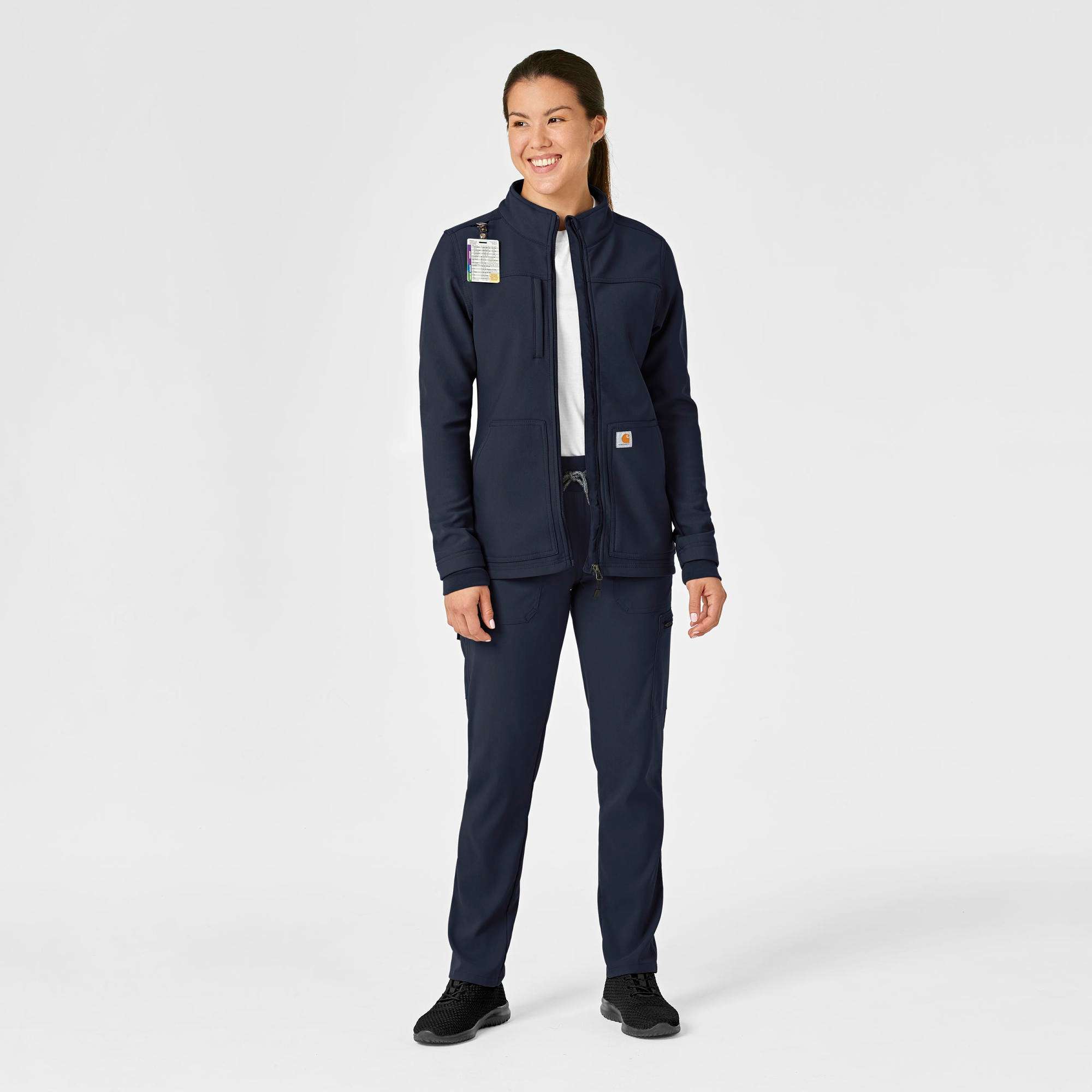 Women's Rugged Flex® Peak Bonded Fleece Scrub Jacket