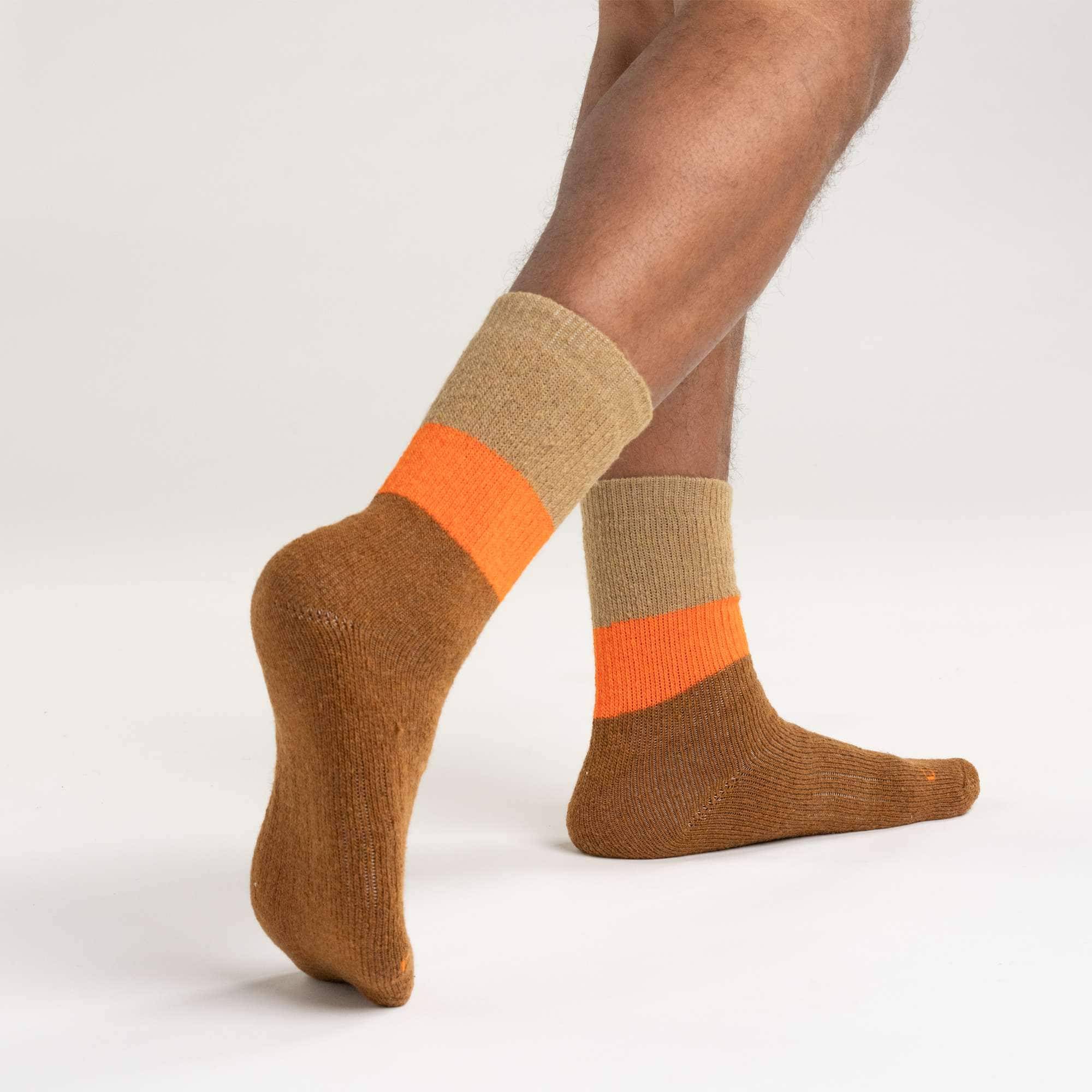 Midweight Synthetic-Wool Blend Colorblock Crew Sock 2-Pack