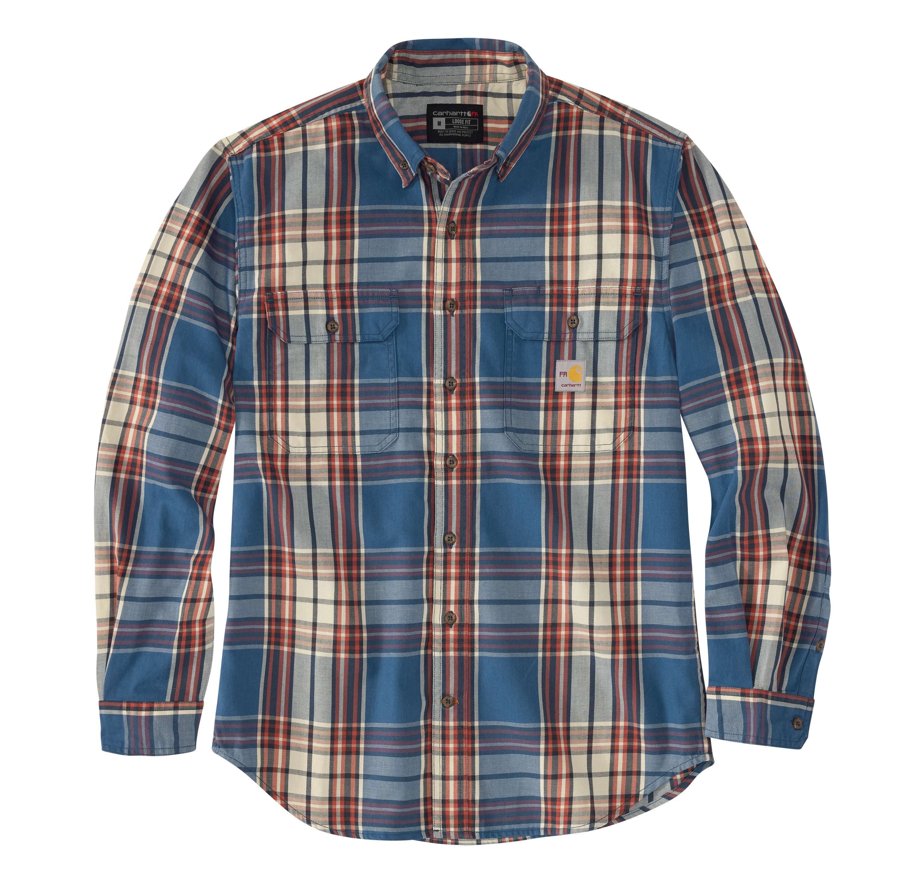 Flame Resistant Force Rugged Flex® Loose Fit Twill Long-Sleeve Plaid Shirt