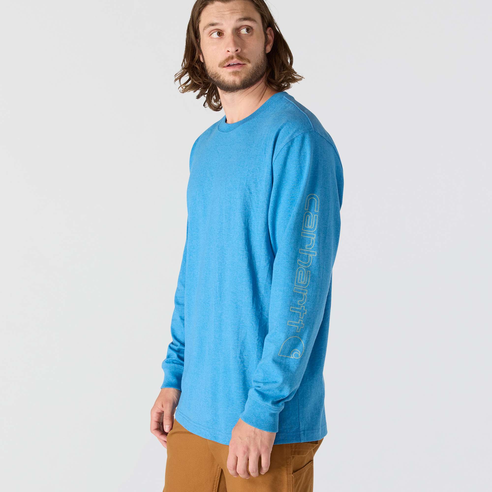 Loose Fit Heavyweight Long-Sleeve Logo Sleeve Graphic T-Shirt