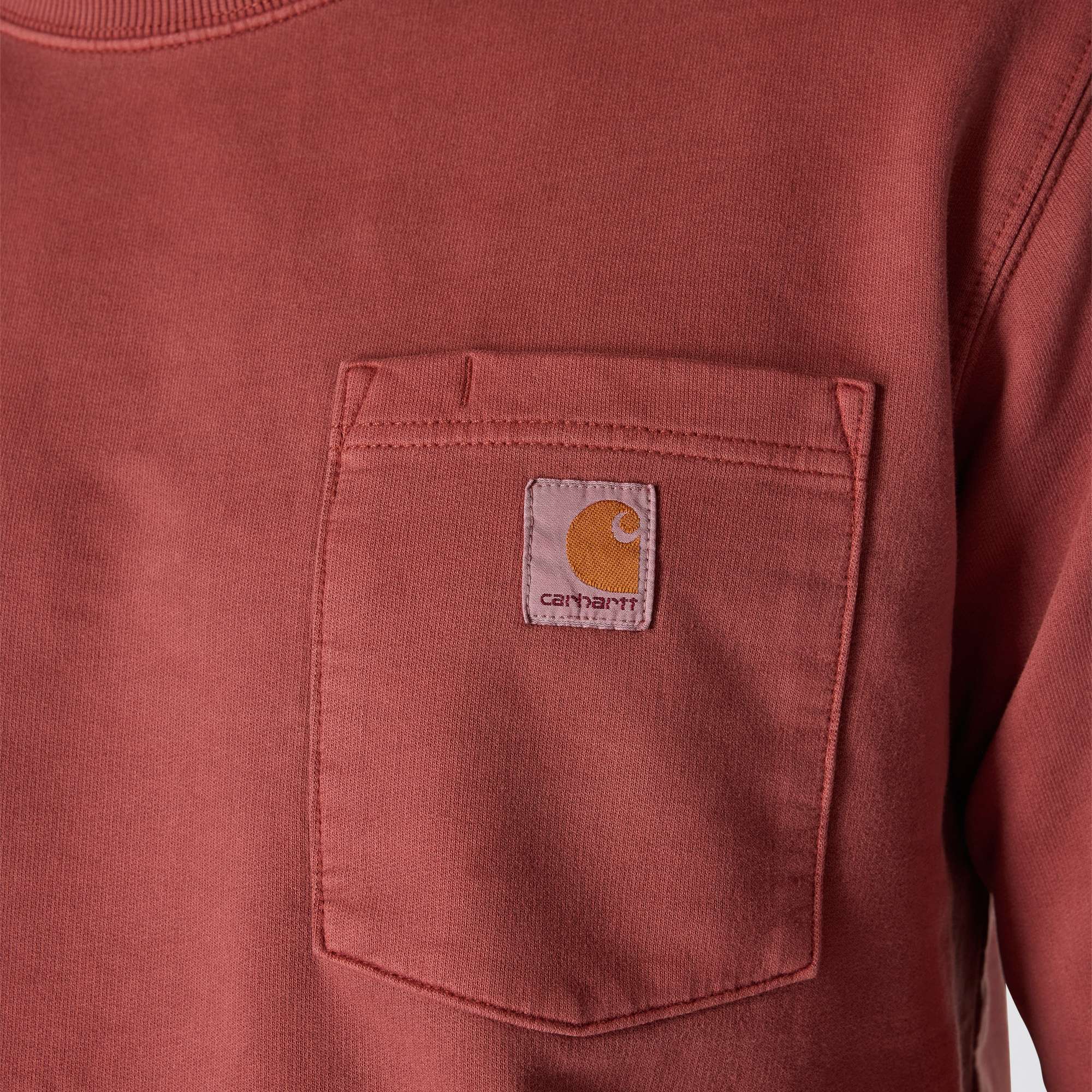 Relaxed Fit Midweight Garment Dye French Terry Crewneck Pocket Sweatshirt