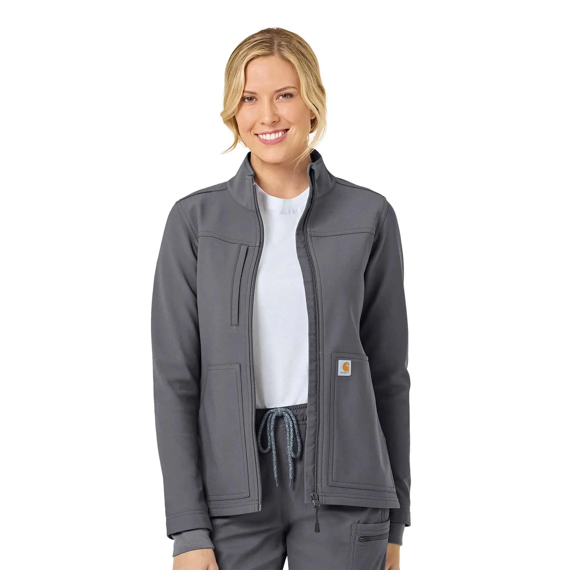 Women's Rugged Flex® Peak Bonded Fleece Scrub Jacket