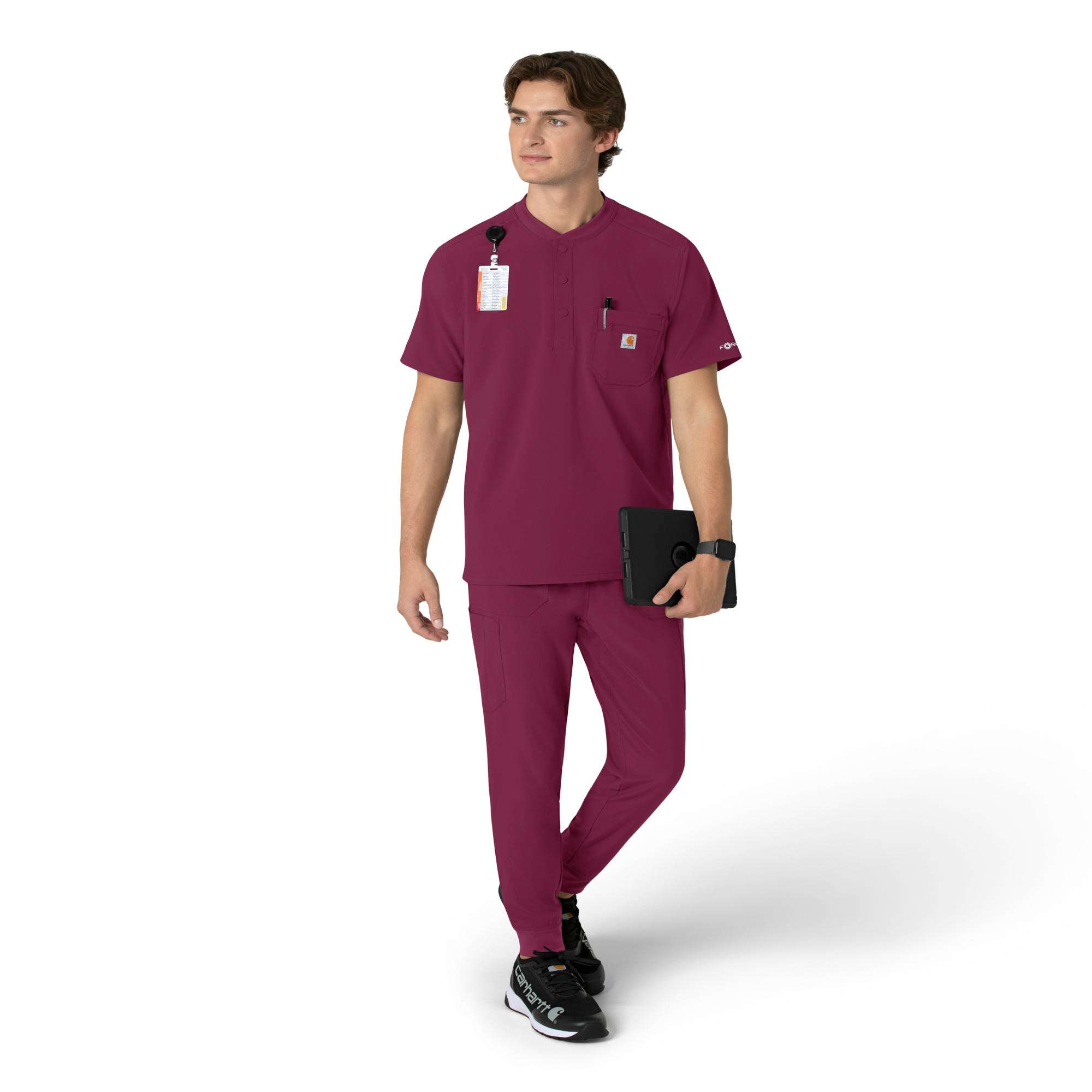 Force Cross-Flex Men's Henley Scrub Top