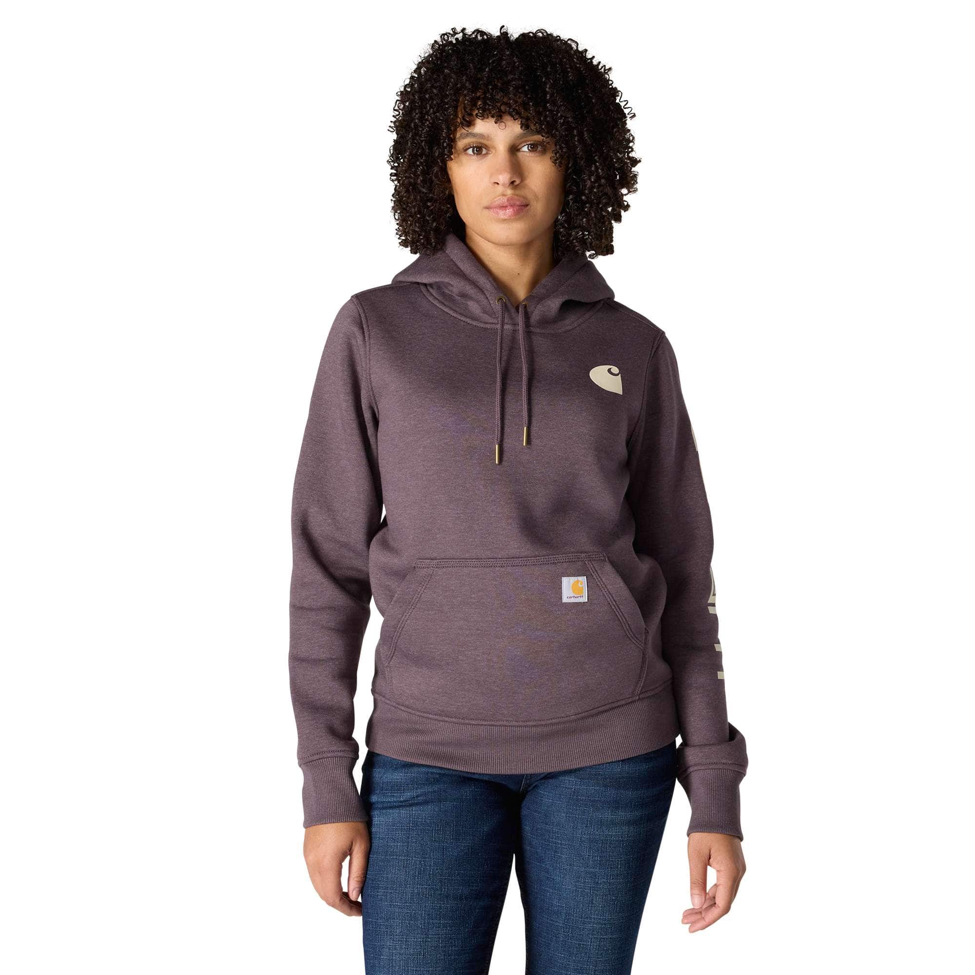 Women's Relaxed Fit Midweight Logo Sleeve Graphic Hoodie