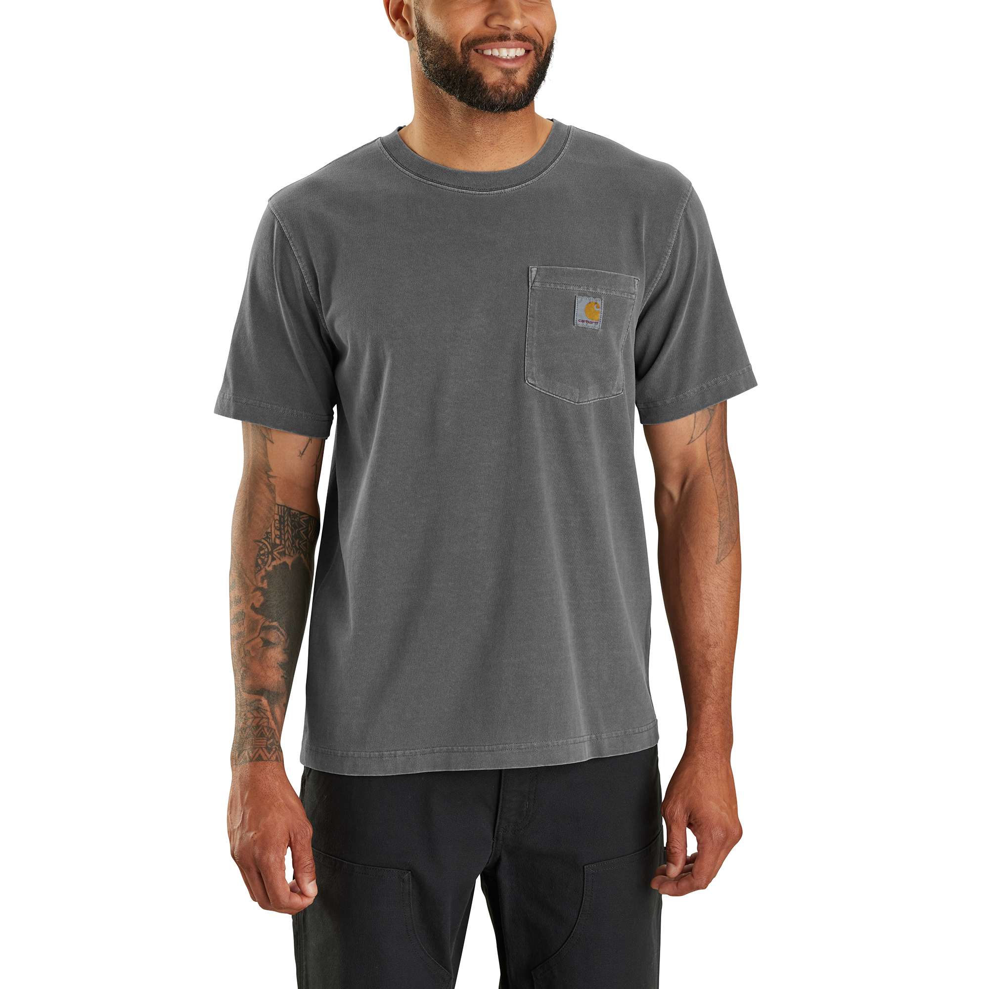 Re-Engineered Relaxed Fit Lightweight Short-Sleeve Garment Dyed Pocket T-Shirt
