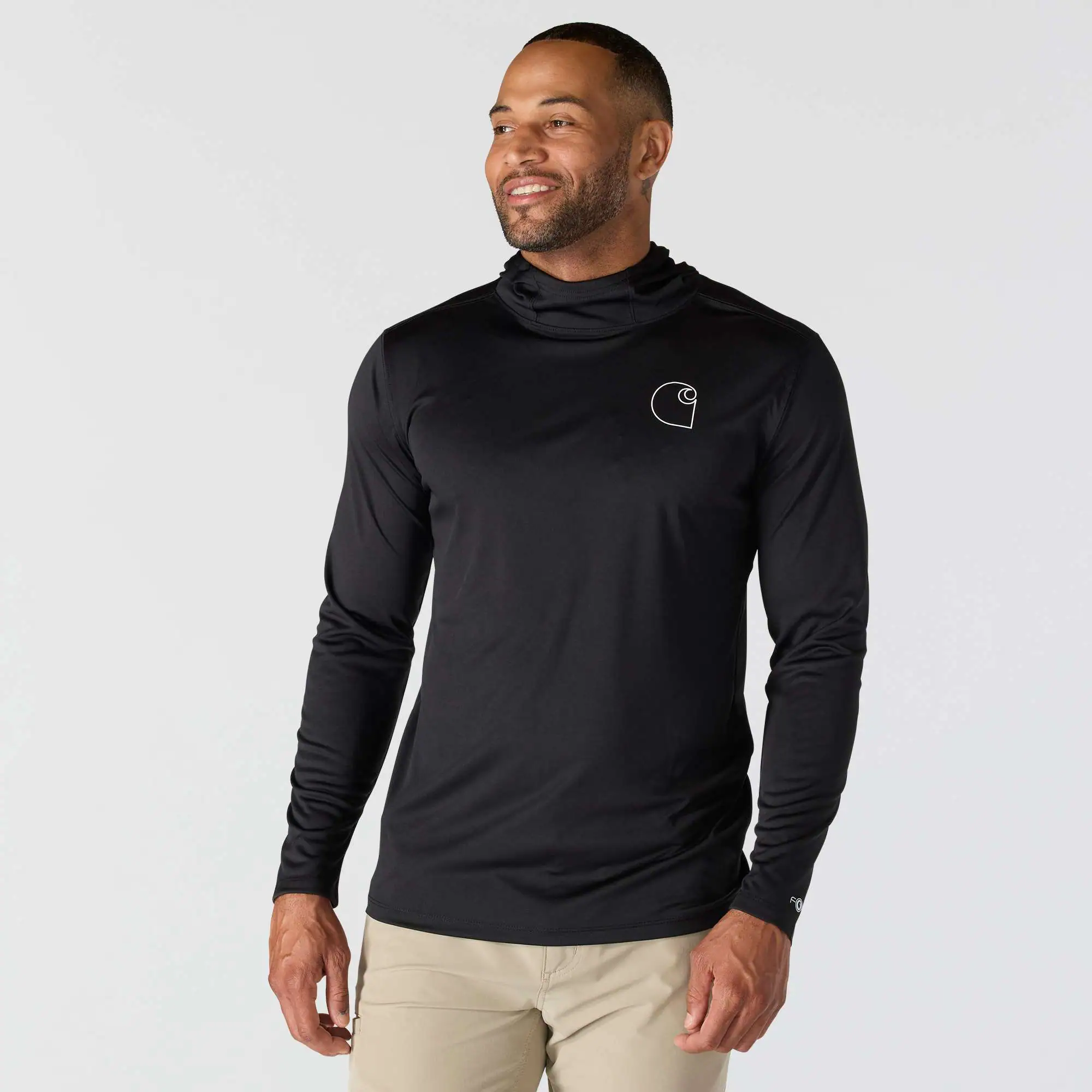 Force Sun Defender™ Lightweight Long-Sleeve Hooded Logo Graphic T-Shirt