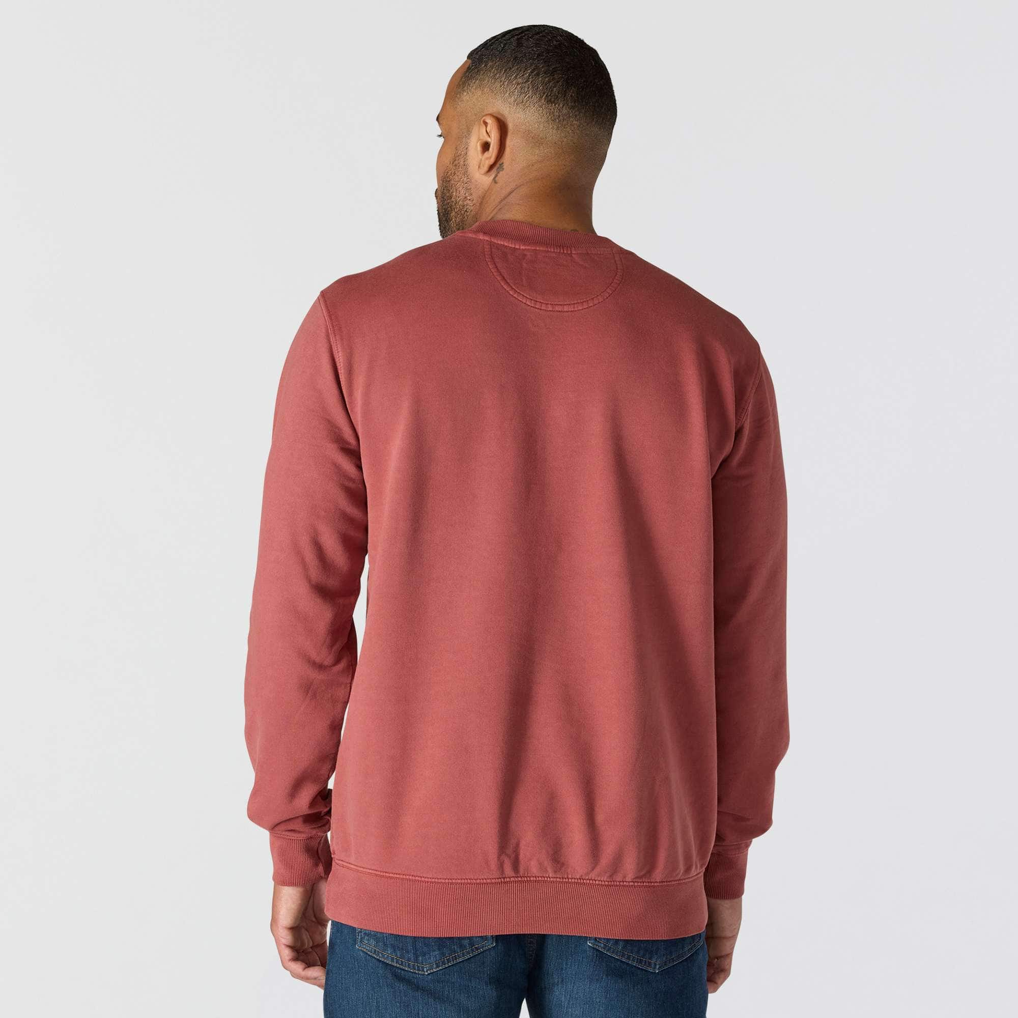 Relaxed Fit Midweight Garment Dye French Terry Crewneck Pocket Sweatshirt