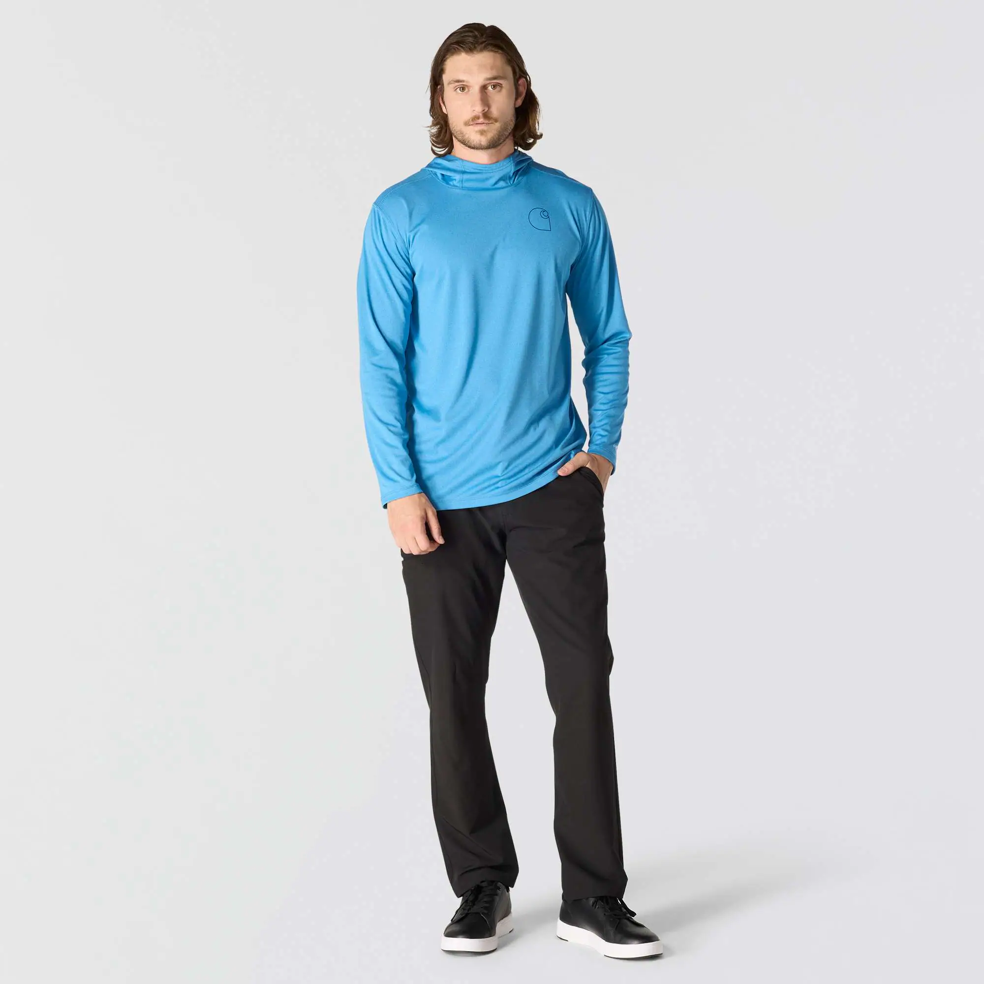 Force Sun Defender™ Lightweight Long-Sleeve Hooded Logo Graphic T-Shirt