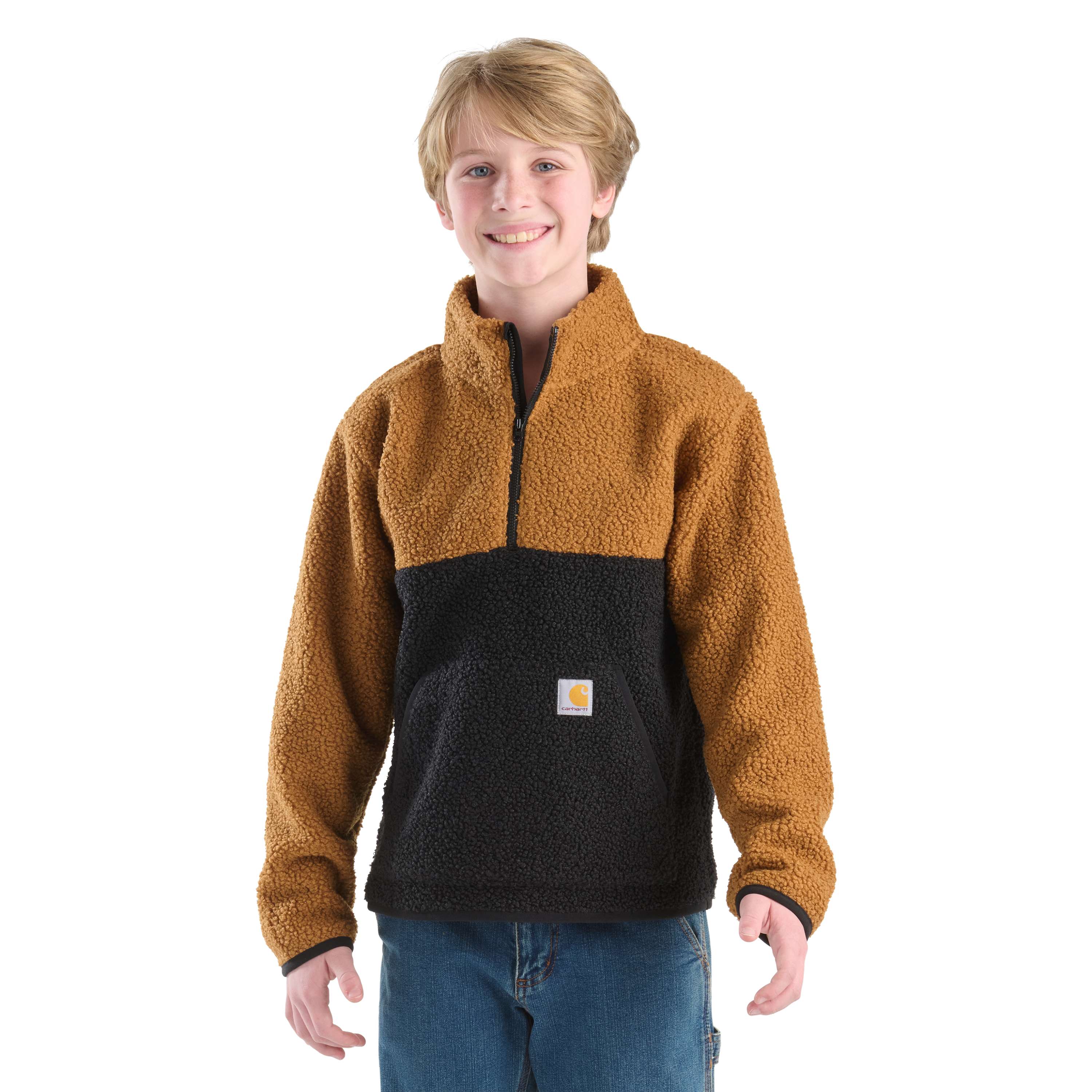 Boys' Long Sleeve Sherpa Half-Zip Sweatshirt (Toddler/Child/Youth)