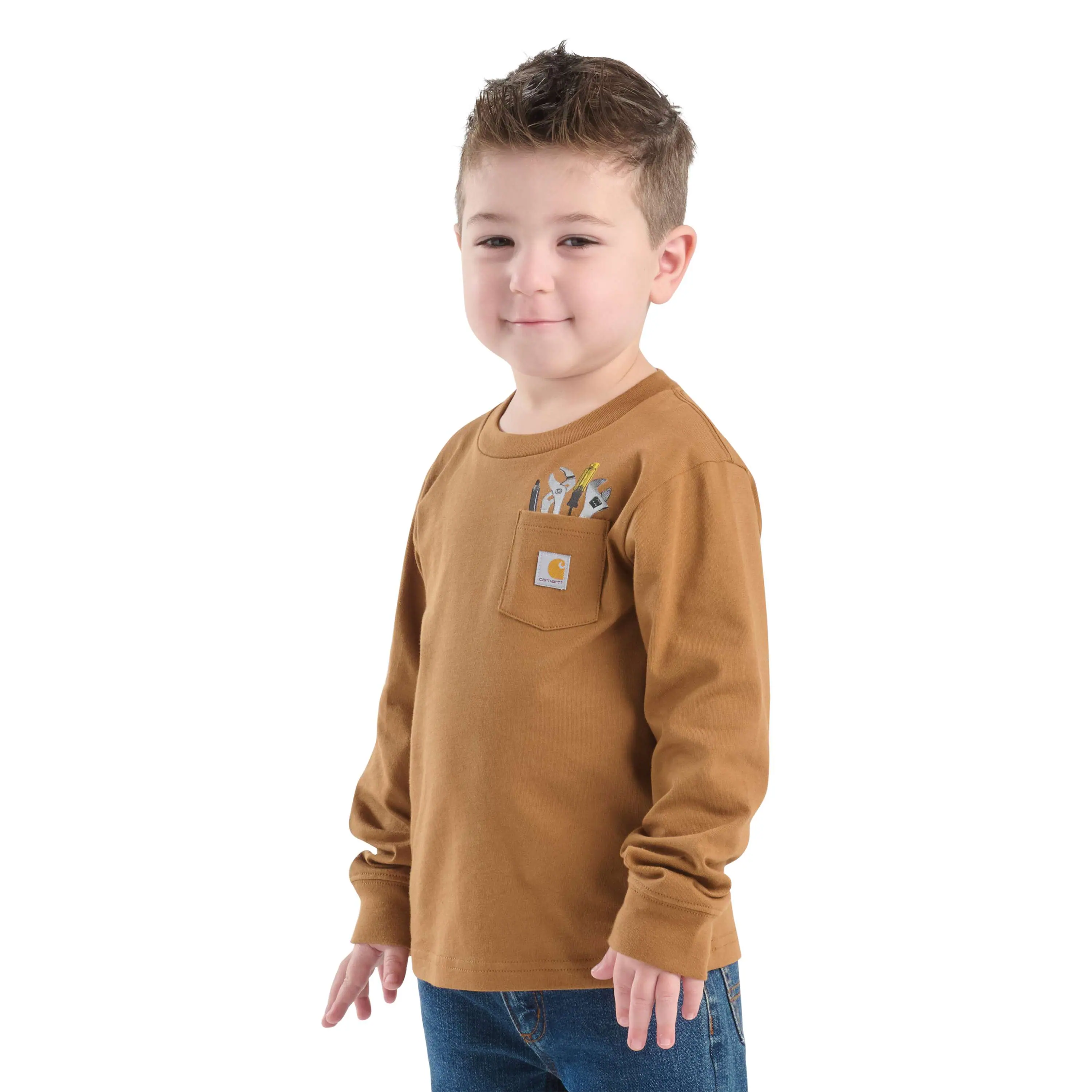 Boys' Long Sleeve Tool Pocket T-Shirt (Toddler)