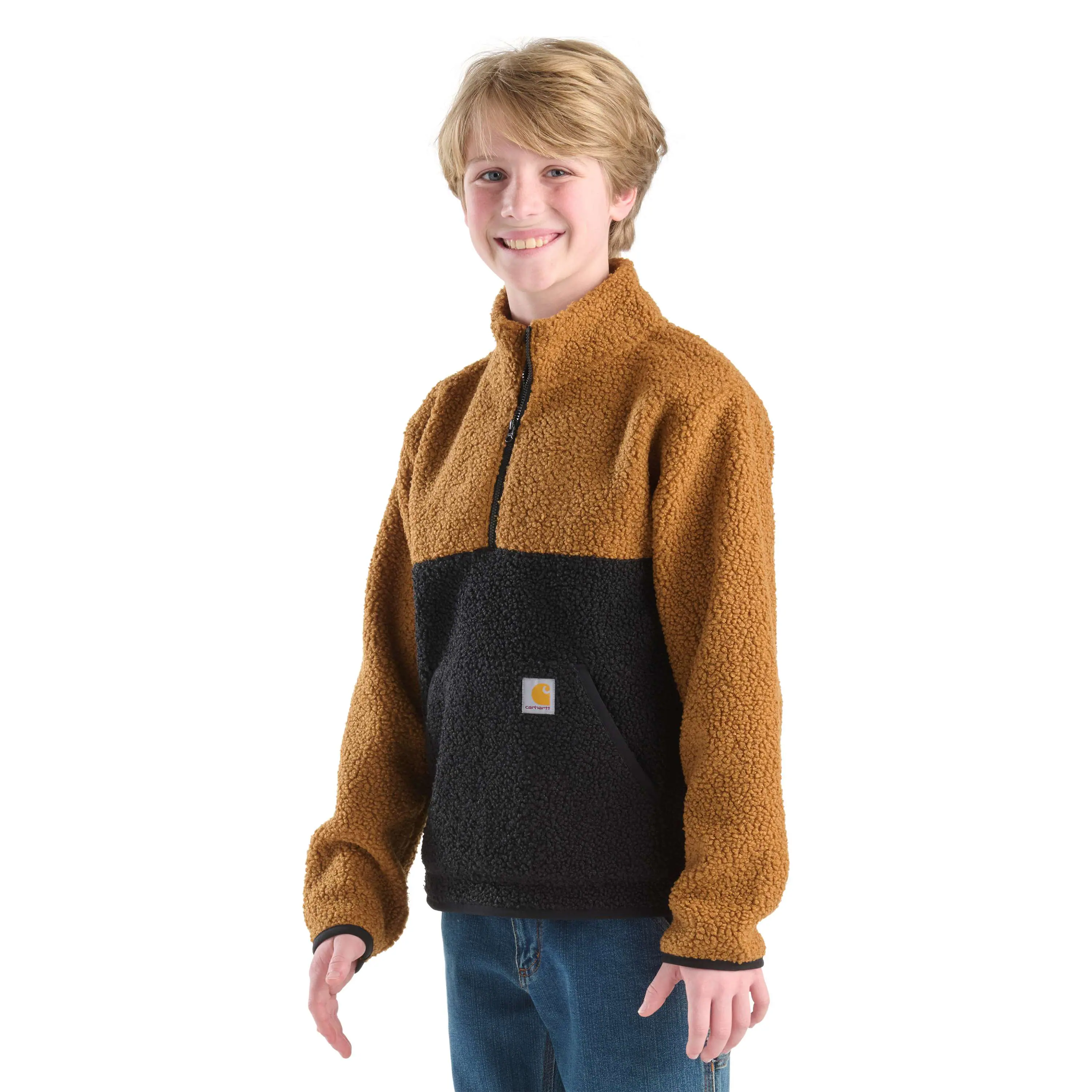 Boys' Long Sleeve Sherpa Half-Zip Sweatshirt (Toddler/Child/Youth)