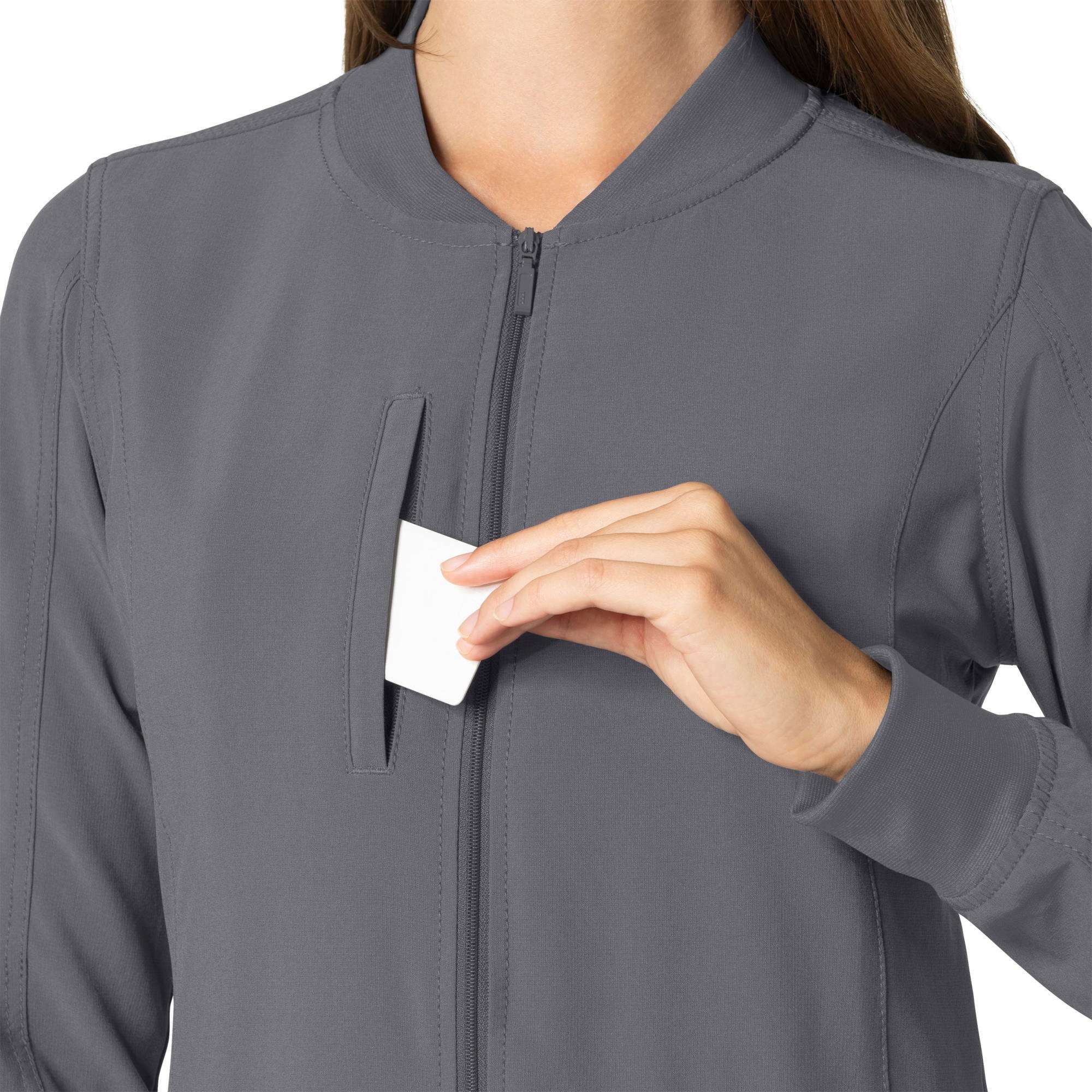 Women's Carhartt Force® Women's Force Cross-Flex Zip-Front Utility Scrub Jacket